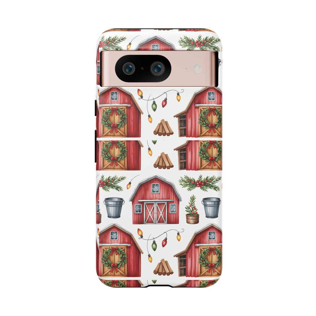 Farmhouse Christmas Design Phone Case - Stylish, Protective Cover for All Models Gift for Mom Accessory Gift for Her