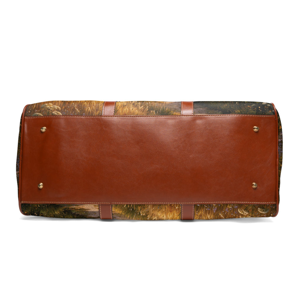 Golden Haven Farmhouse Landscape Weekend Travel Bag — Waterproof Luxe Travel Tote