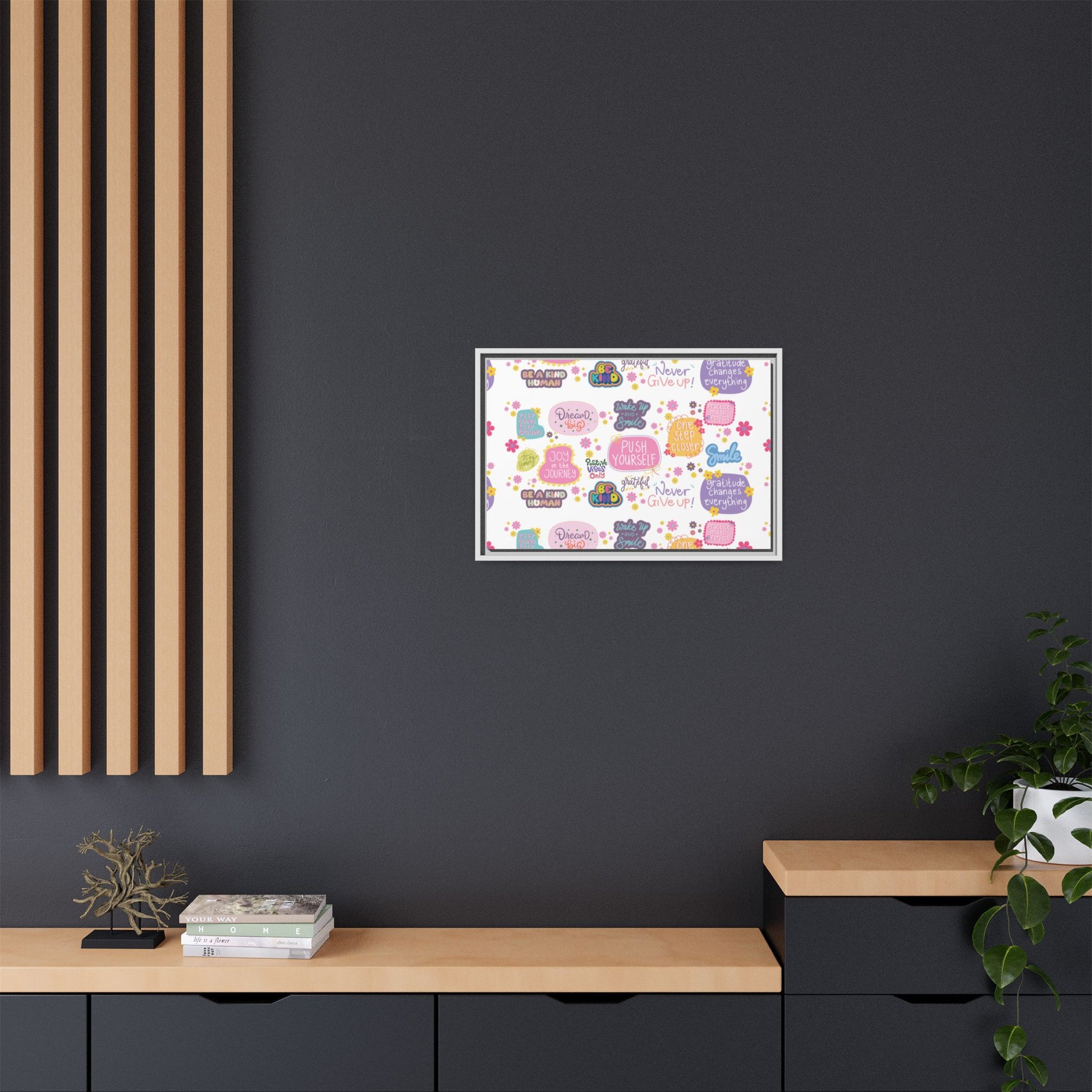 Good Vibes Only Canvas Wall Art – Ready‑to‑Hang Motivational Quote Picture, Positive Affirmation Home & Office Décor, Uplifting Gift Idea Bedroom, or Office Décor Gift for Mom