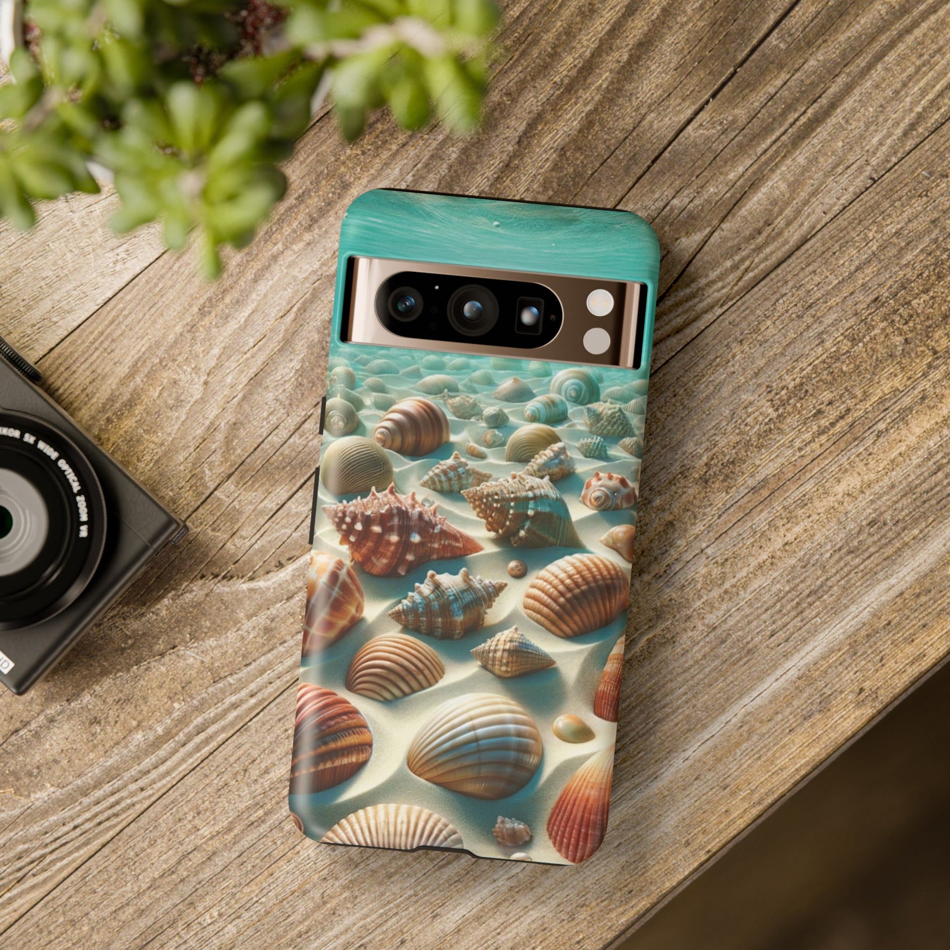 Plush Ocean Bliss Turquoise Seashell Ocean Beach View Protective Phone Case Gift for Her Phone 15, Samsung iPhone Samsung Gift for Her Case iPhone 15, Samsung iPhone Samsung Accessory Gift for Her.
