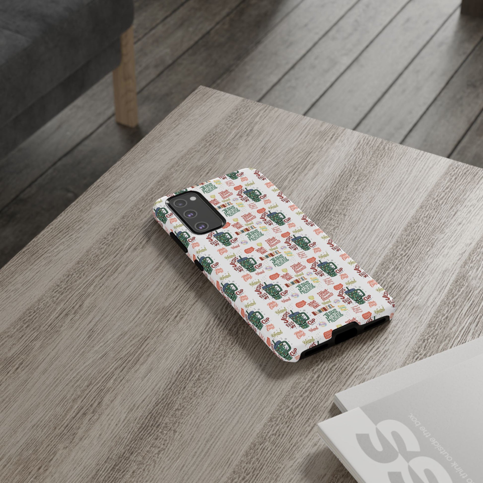 Jesus Fill My Cup Phone Case Cute Floral Design in Red, Pink, Blue – Aesthetic Protective Case for iPhone and  Android