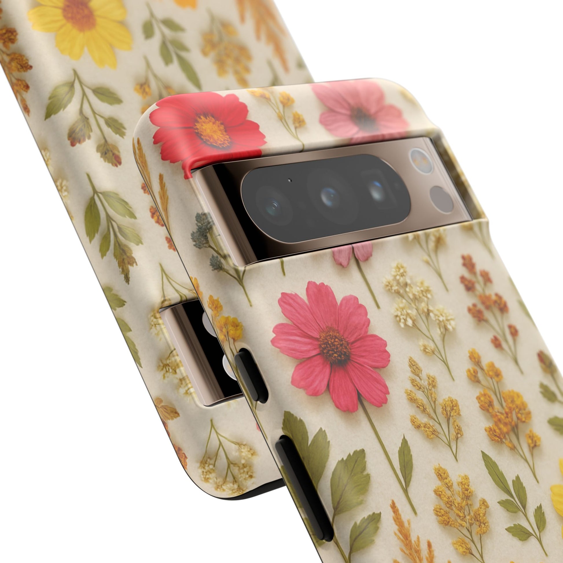 Dried Flowers Illusion Phone Case – Realistic Botanical Aesthetic, Colorful Pressed Floral Art, Trendy Nature-Inspired Protective Cover  iPhone & Samsung Models