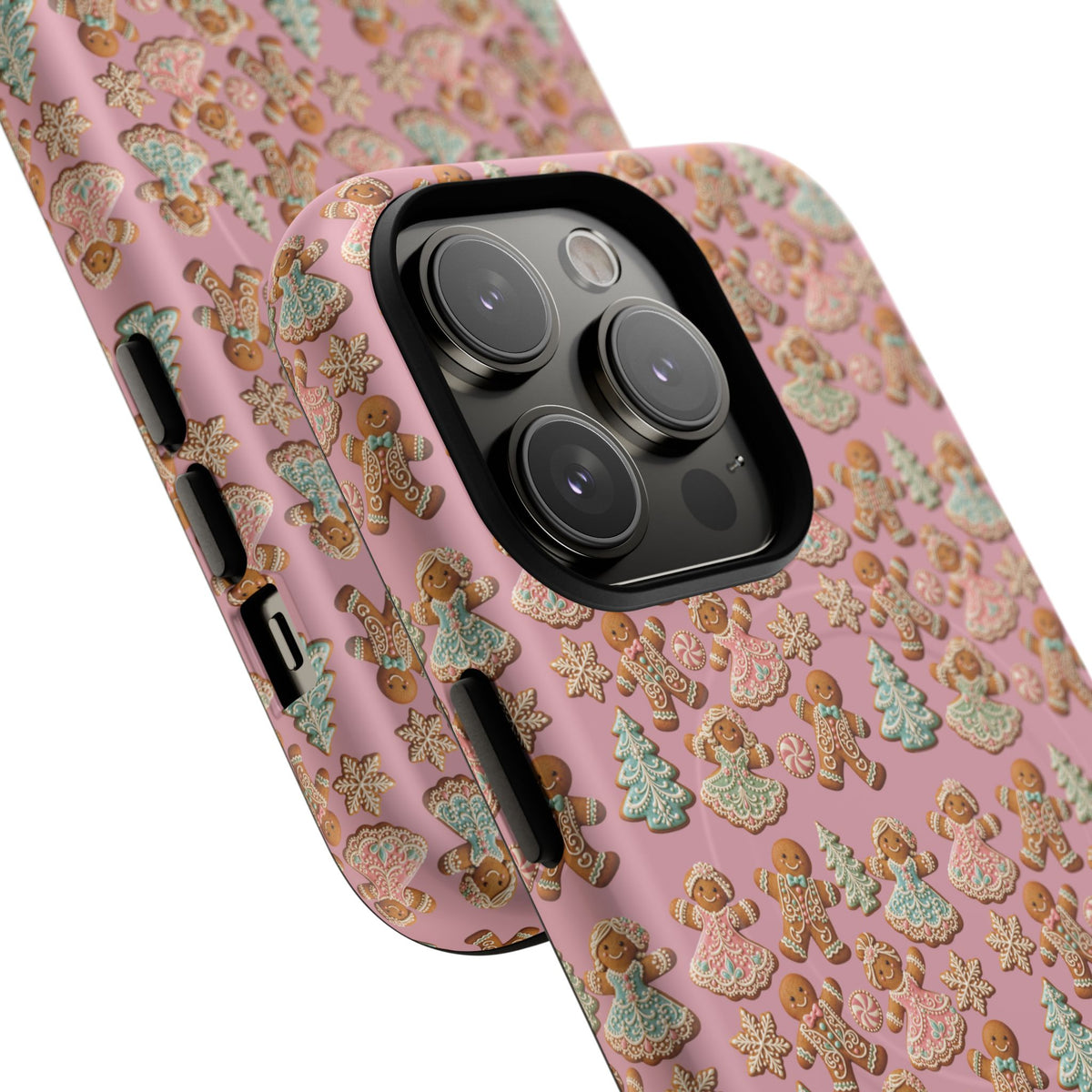 Phone Case — Pink Gingerbread Cookies Pattern Tough Magnetic Case