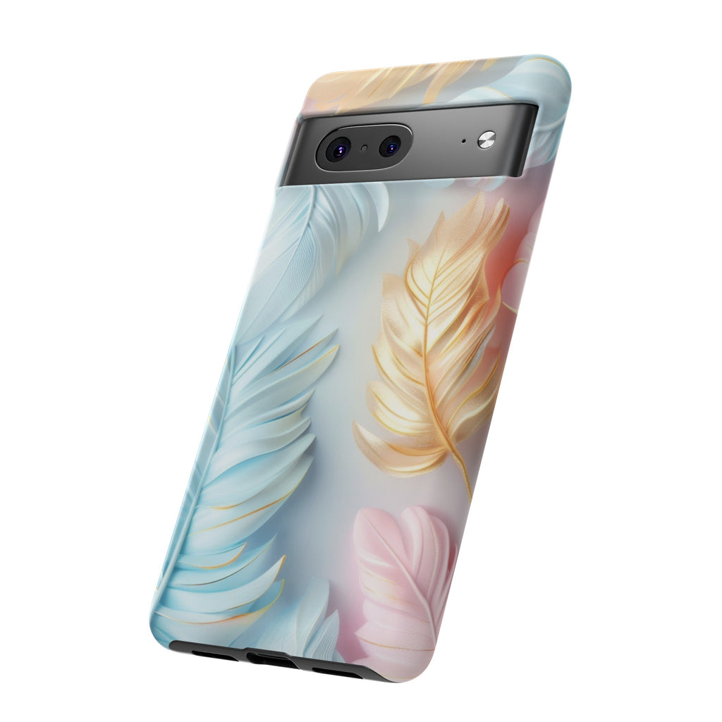 Pastel Feathers Protective Phone Case Gift for Her Phone 15, Samsung iPhone Samsung Gift for Her Case iPhone 15, Samsung iPhone Samsung Accessory Gift for Her
