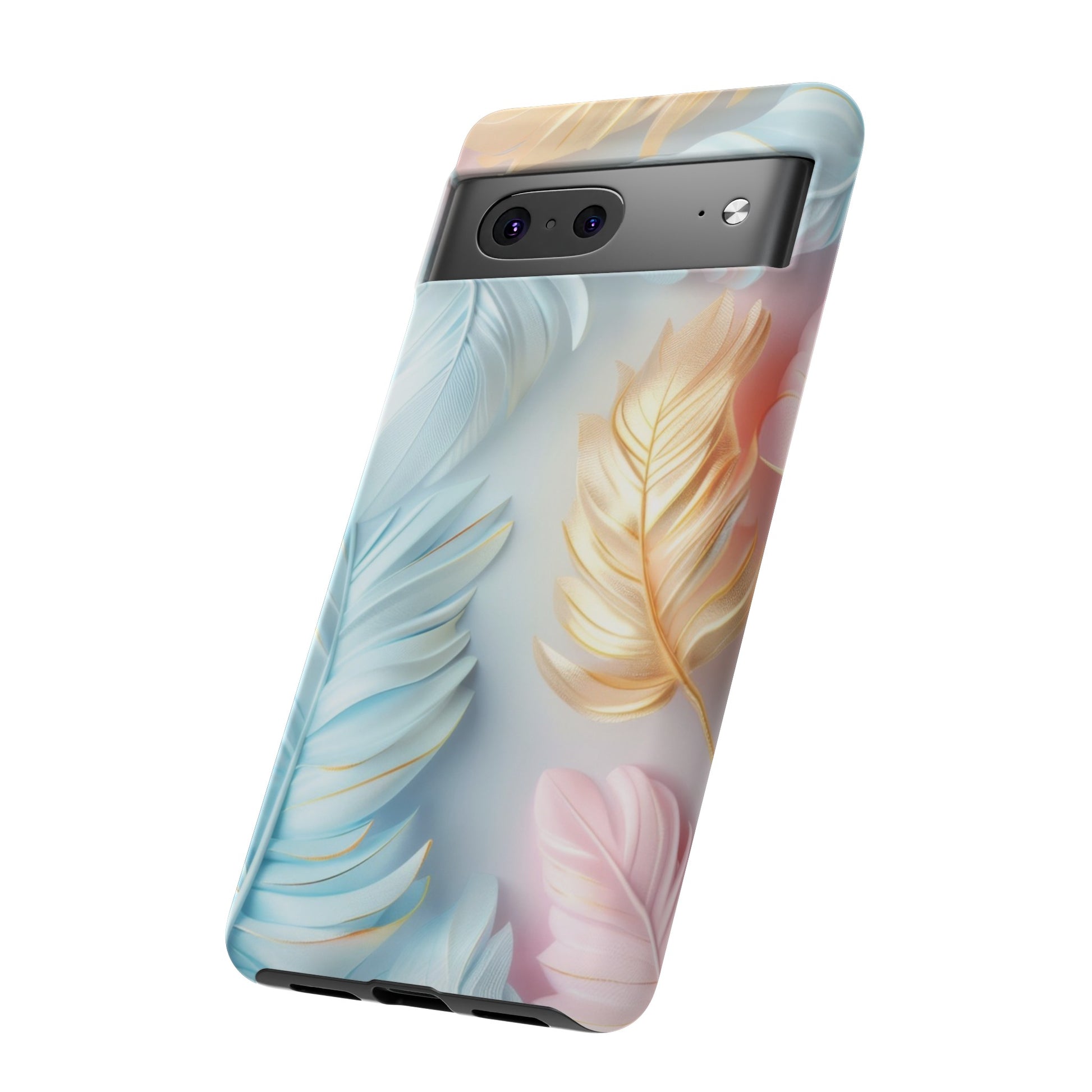 Pastel Feathers Protective Phone Case Gift for Her Phone 15, Samsung iPhone Samsung Gift for Her Case iPhone 15, Samsung iPhone Samsung Accessory Gift for Her