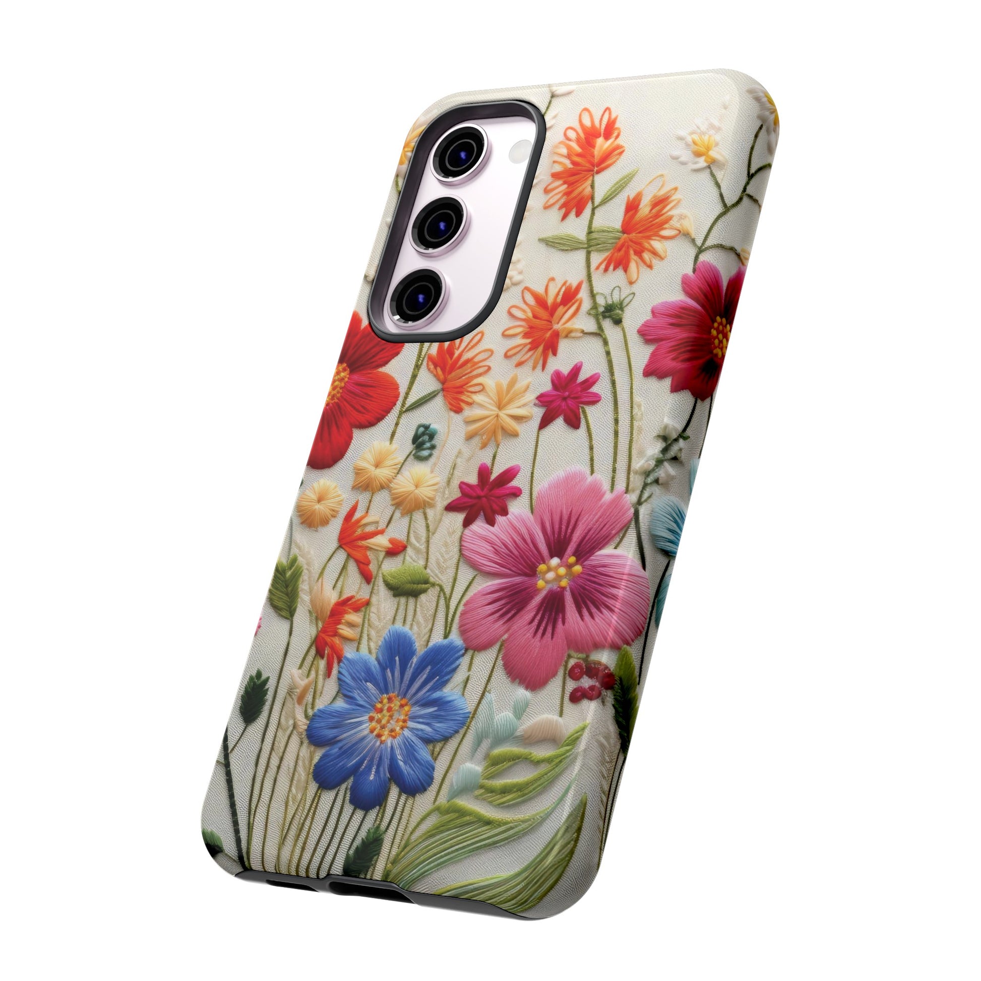 3D Floral Phone Case Elegant Faux Flower Durable for iPhone Samsung Smartphone iPhone 15, 14, 13 Samsung Gift for Mom