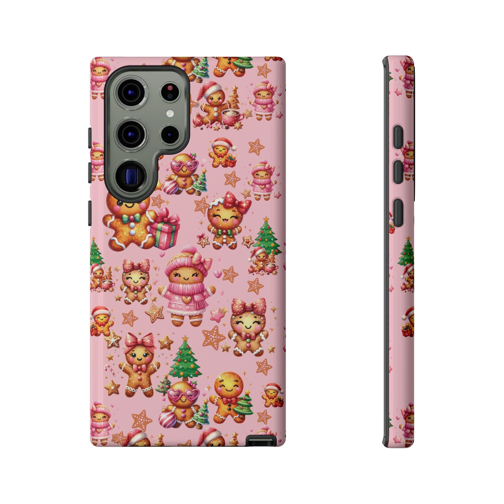 Adorable Pink Gingerbread Girl Phone Case Girly Holiday Vibes, Sweet Christmas Aesthetic, Cute & Festive Gift Idea for Her, Fun Protective Cover