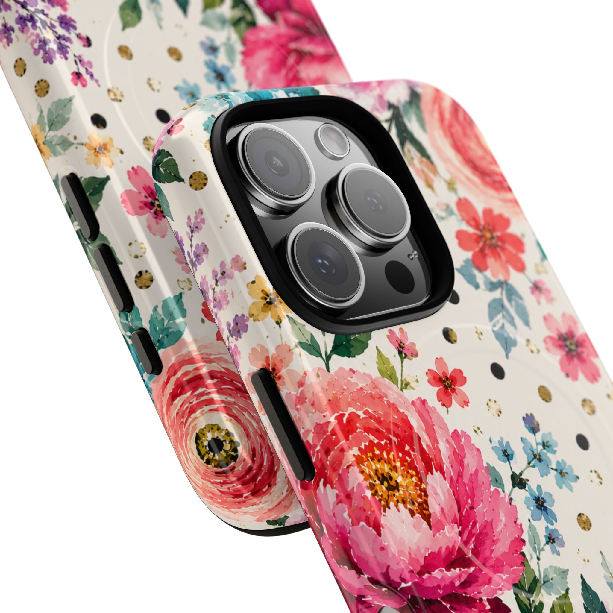 Watercolor Floral Peonies phone case | magnetic slim protective case