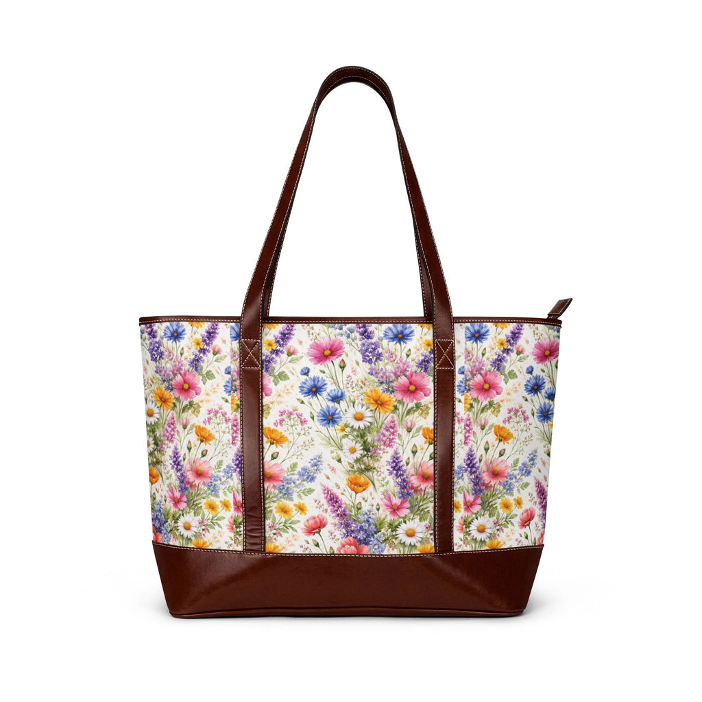 Sac à main botanique fleurs sauvages, sac à main floral, sac de jardin coloré, fourre-tout inspiré de la nature, cadeau pour elle