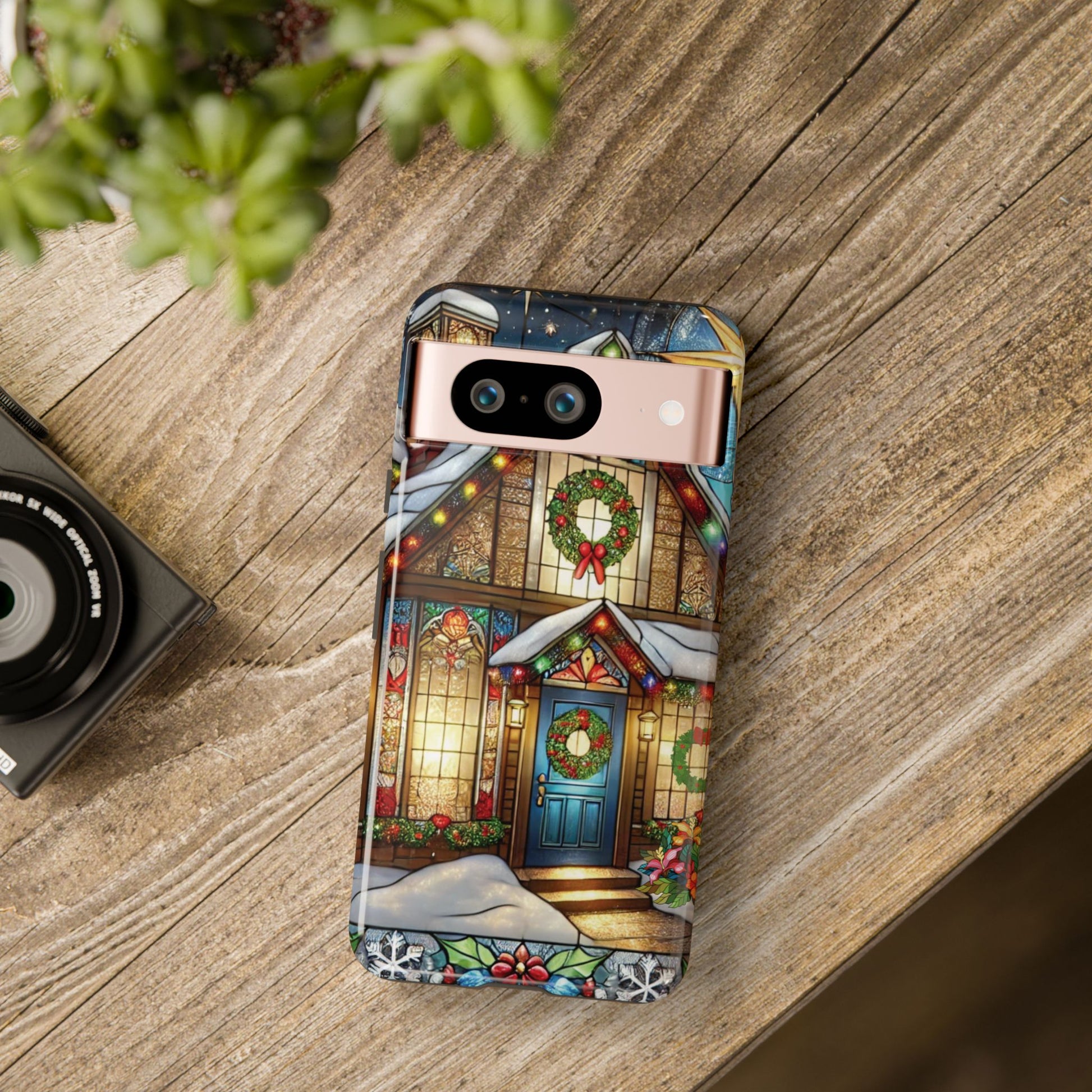 Stain Glass Christmas Phone Case Unique Holiday Protection for Your Device | Stylish & Durable Cover Gift for Her Phone 15, Samsung iPhone Samsung Accessory Gift for Her - MRSBYVALLE