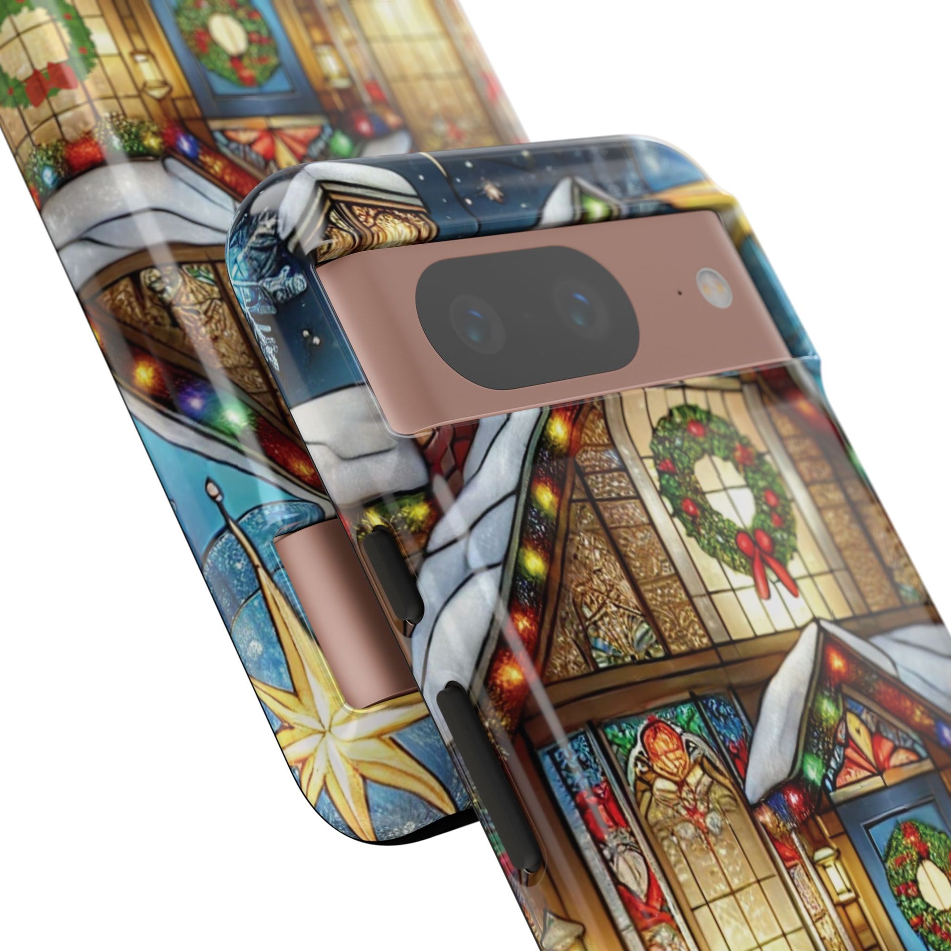 Stain Glass Christmas Phone Case Unique Holiday Protection for Your Device | Stylish & Durable Cover Gift for Her Phone 15, Samsung iPhone Samsung Accessory Gift for Her