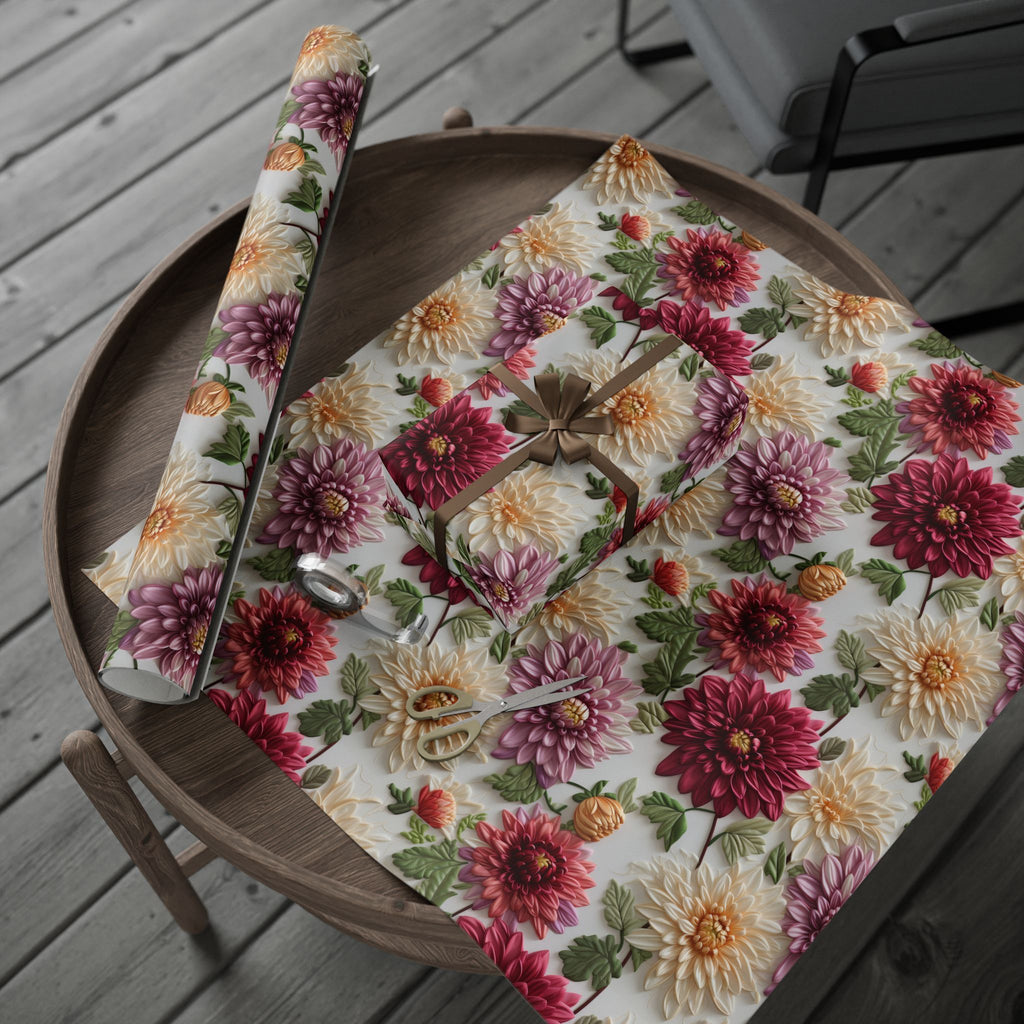 Elegant Fall Floral Wrapping Paper | Autumn-Inspired Gift Wrap with Vibrant Seasonal Blooms | Perfect for Thanksgiving, Birthdays, & Special Occasions | Premium Quality Gifts Moms