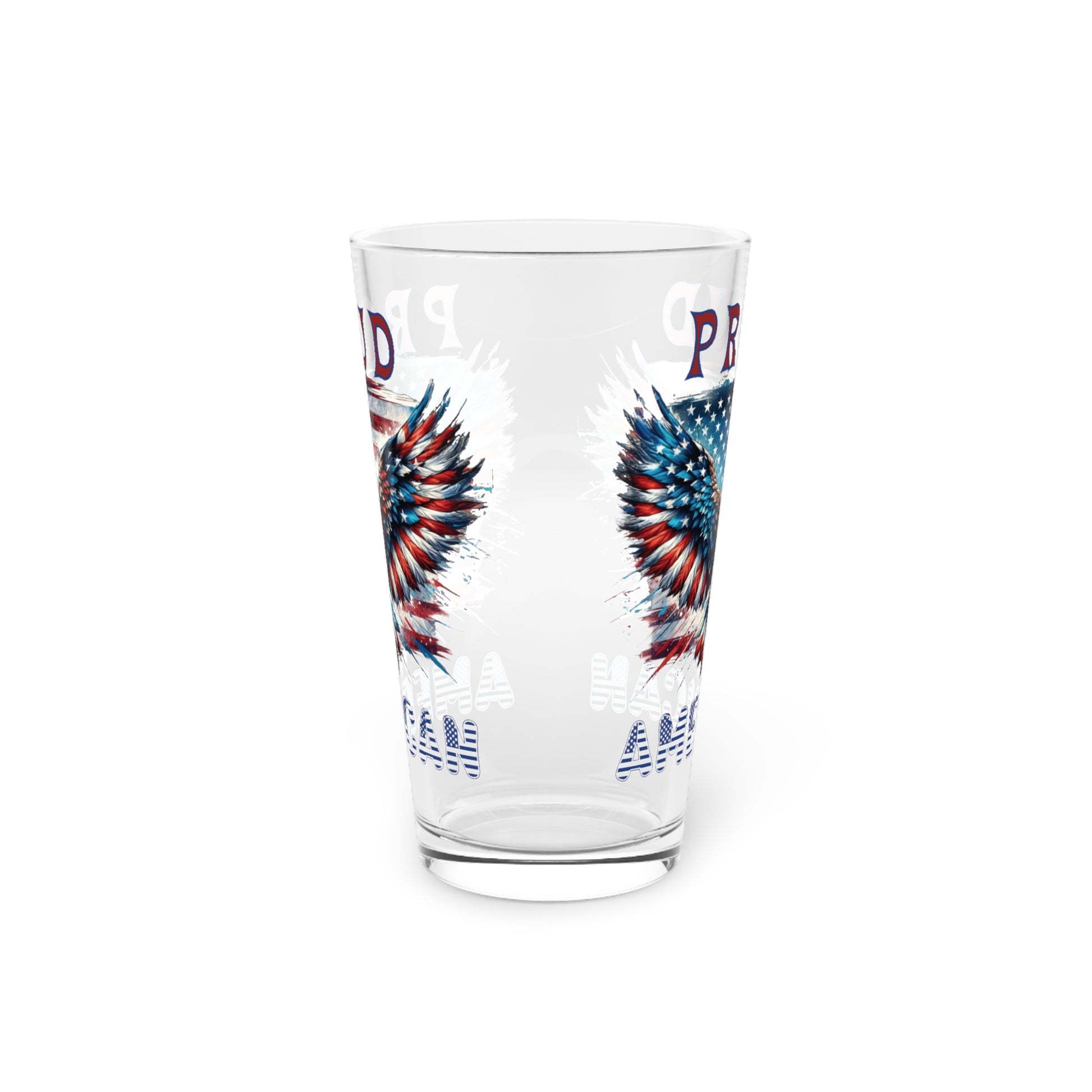 Patriotic American Flag and Eagle 16 oz Pint Glass Celebrate Freedom with Stunning USA Symbol! Perfect for Beer Lovers, Veterans, and Proud Americans. Durable, High-Quality Glassware Perfect for Parties - MRSBYVALLE