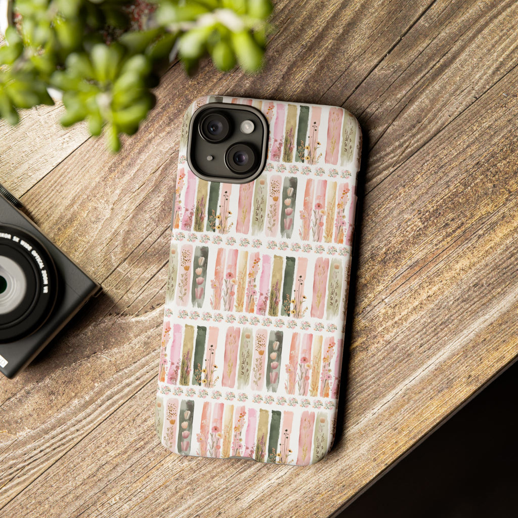 Pastel Brushstroke Floral Phone Case Soft Illusion Flower Design, Aesthetic Protective Cover, Feminine Style, Cute Gift for Her, Fits Most Models