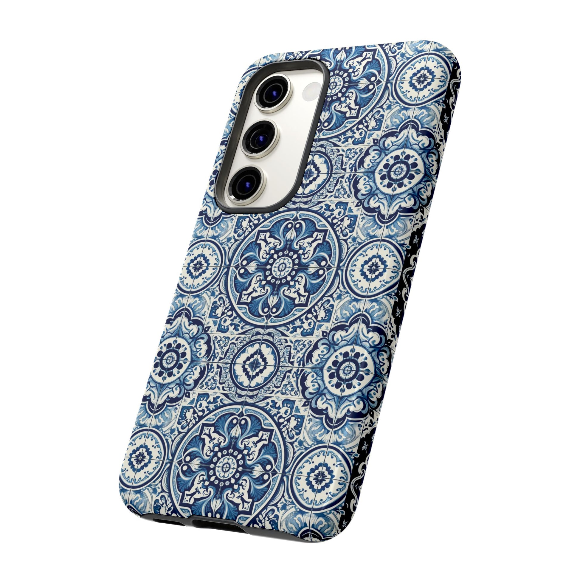 Azulejo Tile Phone Case Elegant Mediterranean Blue Porcelain Design iPhone 17, 16, 15, Samsung iPhone Samsung Accessory Gift for Her