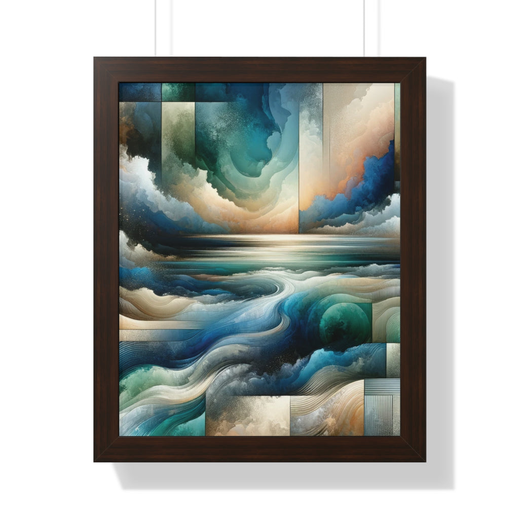Contemporary Elegance Abstract Modern Art Framed Canvas Print Wall Classic Encased in Black, White, or Walnut Frames with Durable Acrylic Protection Ready to Hang Timelessly Crafted..