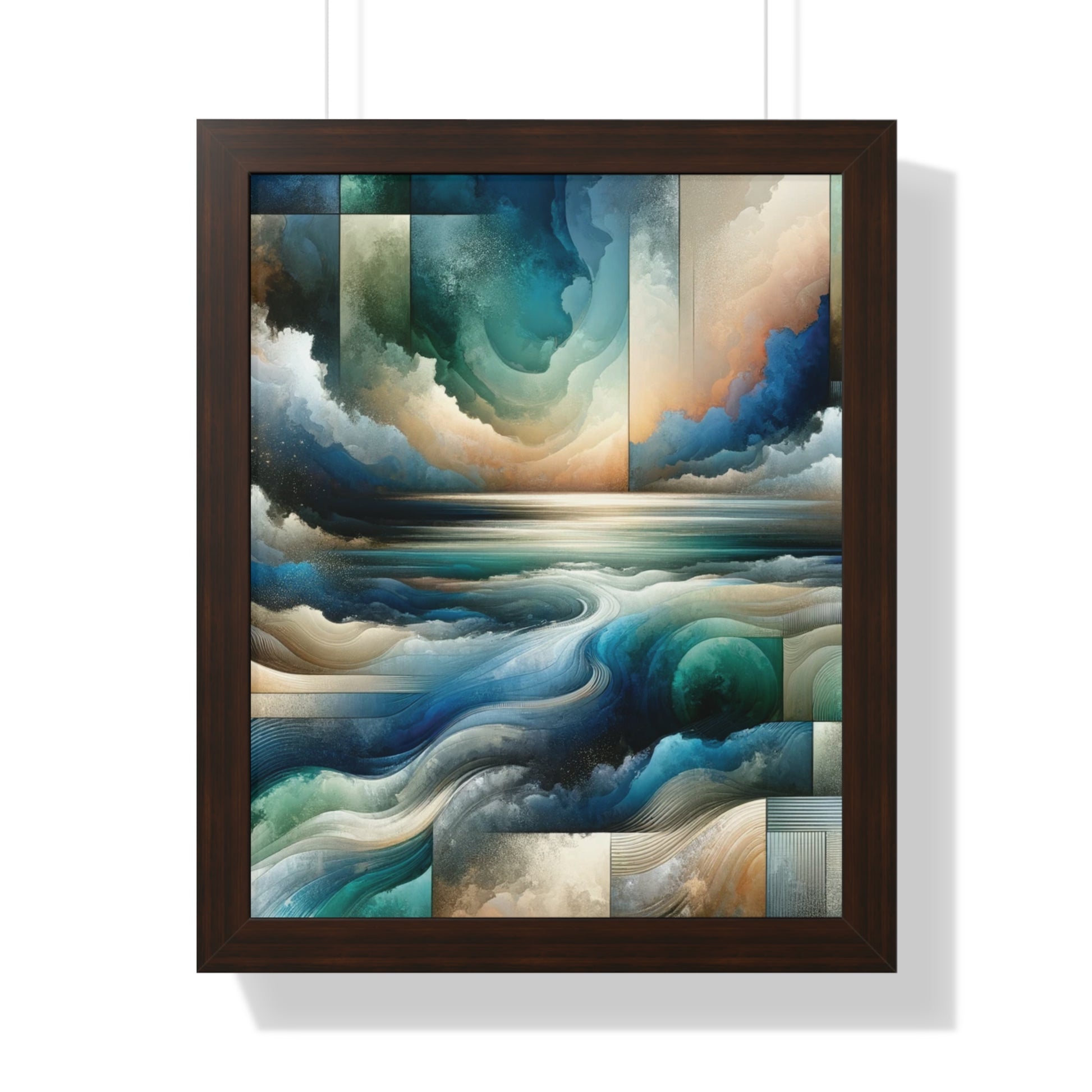 Contemporary Elegance Abstract Modern Art Framed Canvas Print Wall Classic Encased in Black, White, or Walnut Frames with Durable Acrylic Protection Ready to Hang Timelessly Crafted..