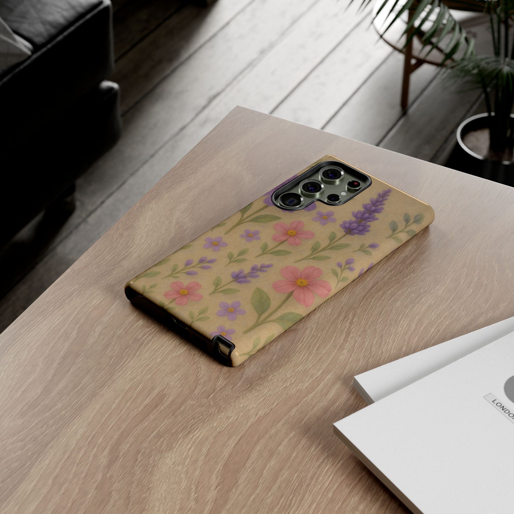 3D Illusion Wildflower Phone Case Cute Pastel Floral Design in Lavender, Pink, Mint Green – Aesthetic Protective Case for iPhone and  Android