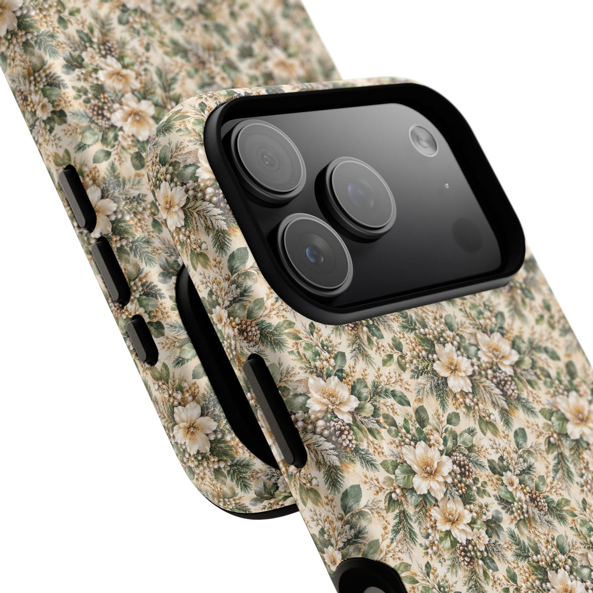 Sage Green & Champagne Floral MagSafe Tough Phone Case