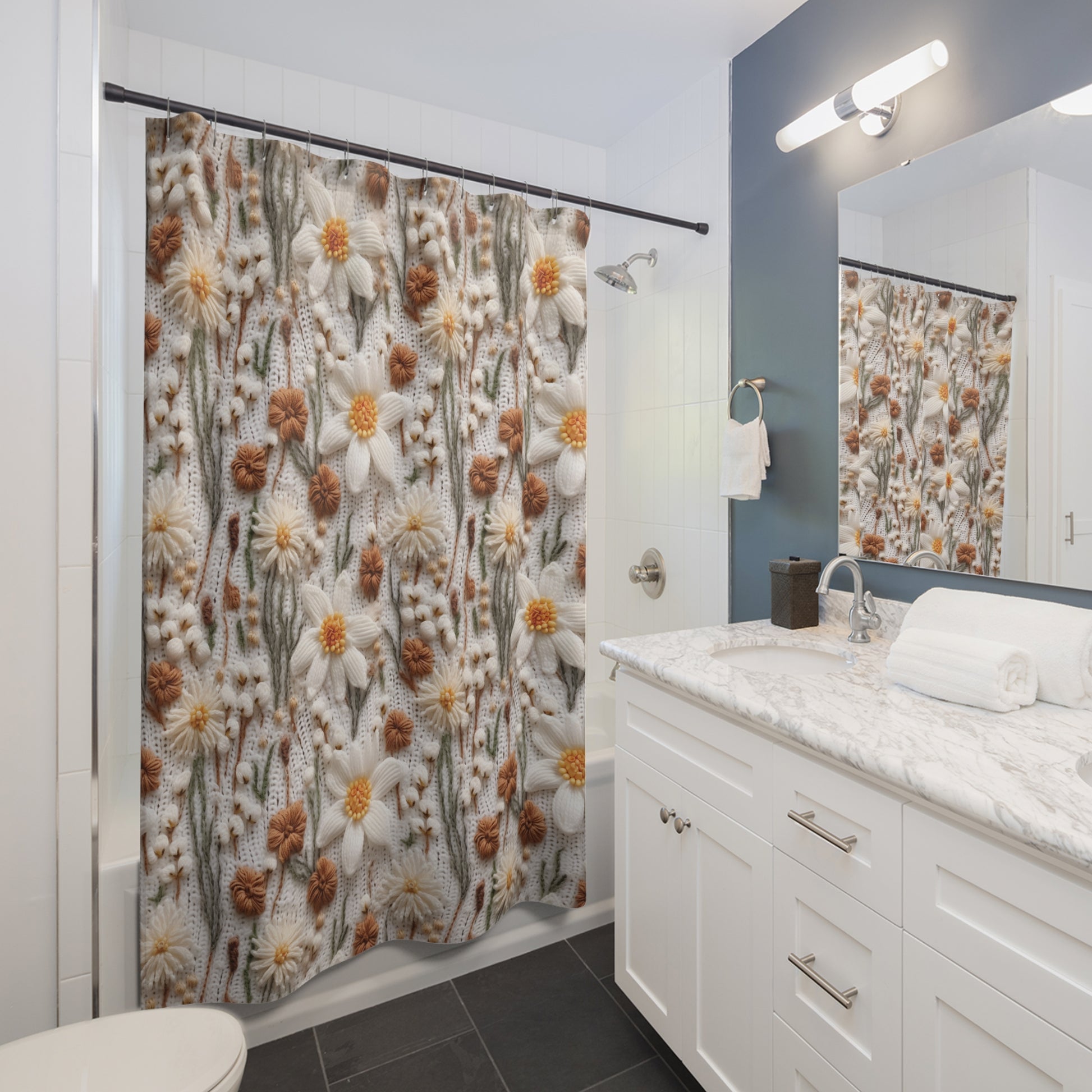 New House Shower Curtain Wildflowers BOHO Luxurious Bathroom Decor, Ideal Housewarming Wedding Gift for Mom Bridal Shower Gift Newlywed.