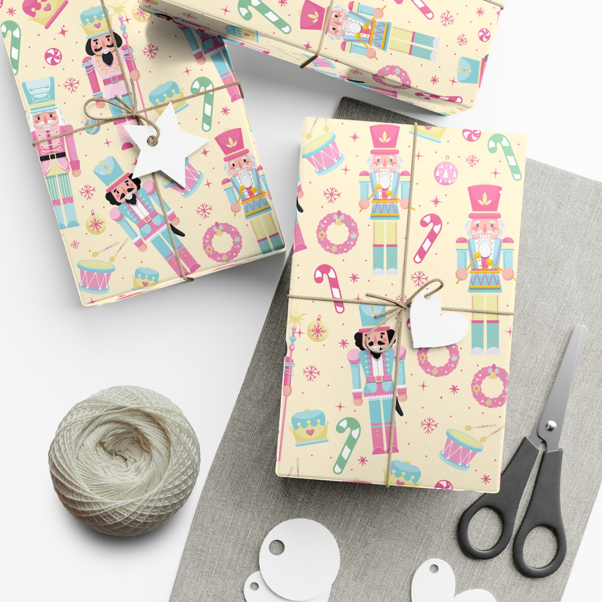 Yellow Festive Nutcracker Wrapping Paper | Vibrant Holiday Gift Wrap with Classic Nutcracker Design | Perfect for Christmas Presents Gifts Moms - MRSBYVALLE