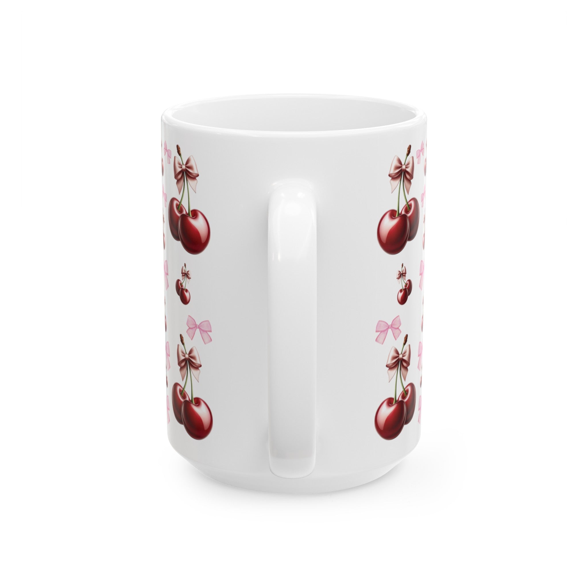 Cherry and Pink Bow Coffee Mugs Perfect for Your Morning Brew | 11 oz & 15 oz Sizes Cute and Stylish Mug for Tea, Cocoa, and More – Unique Gift for Cherry Lovers - MRSBYVALLE