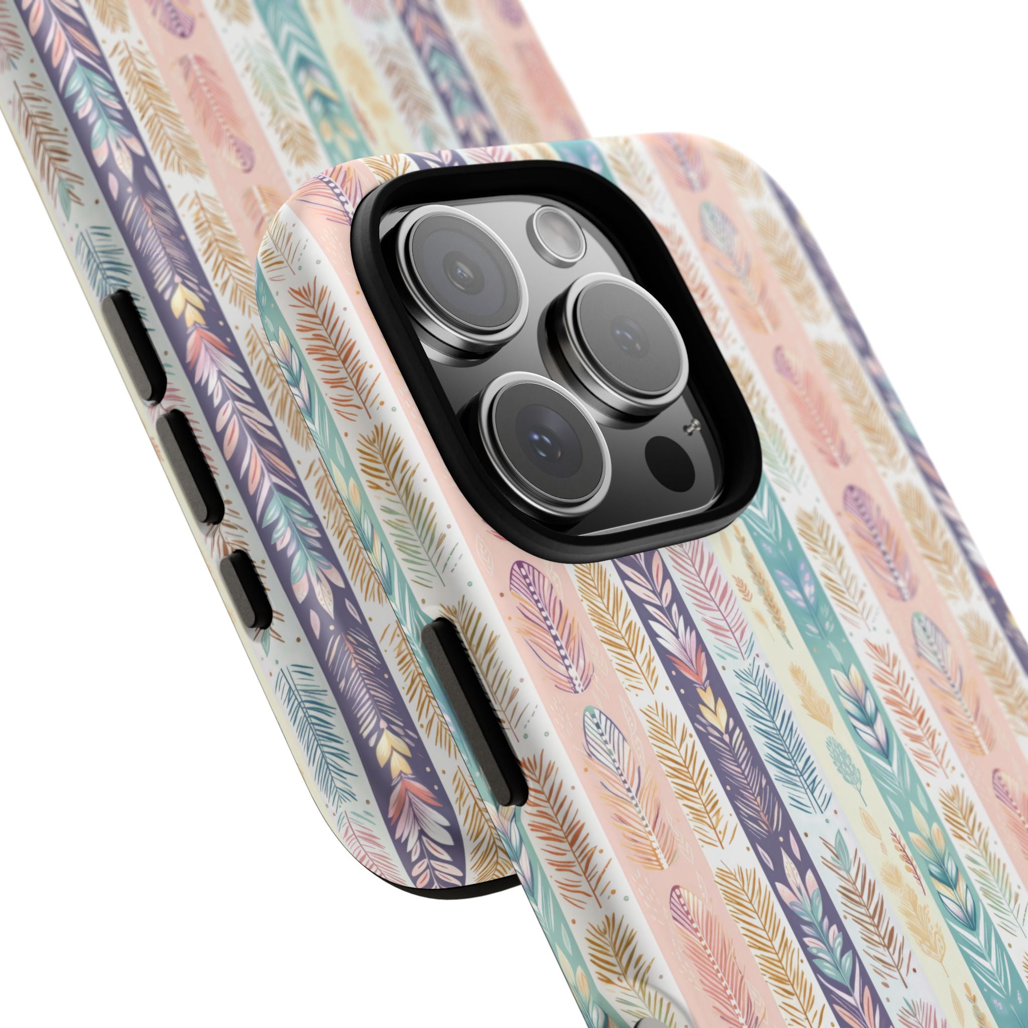 Boho Pastel Feathers Modern Watercolor Abstract Phone Case Compatible with iPhone, Samsung & More - Stylish, Durable Protection with Vibrant Artistic Design Perfect Gift for Her