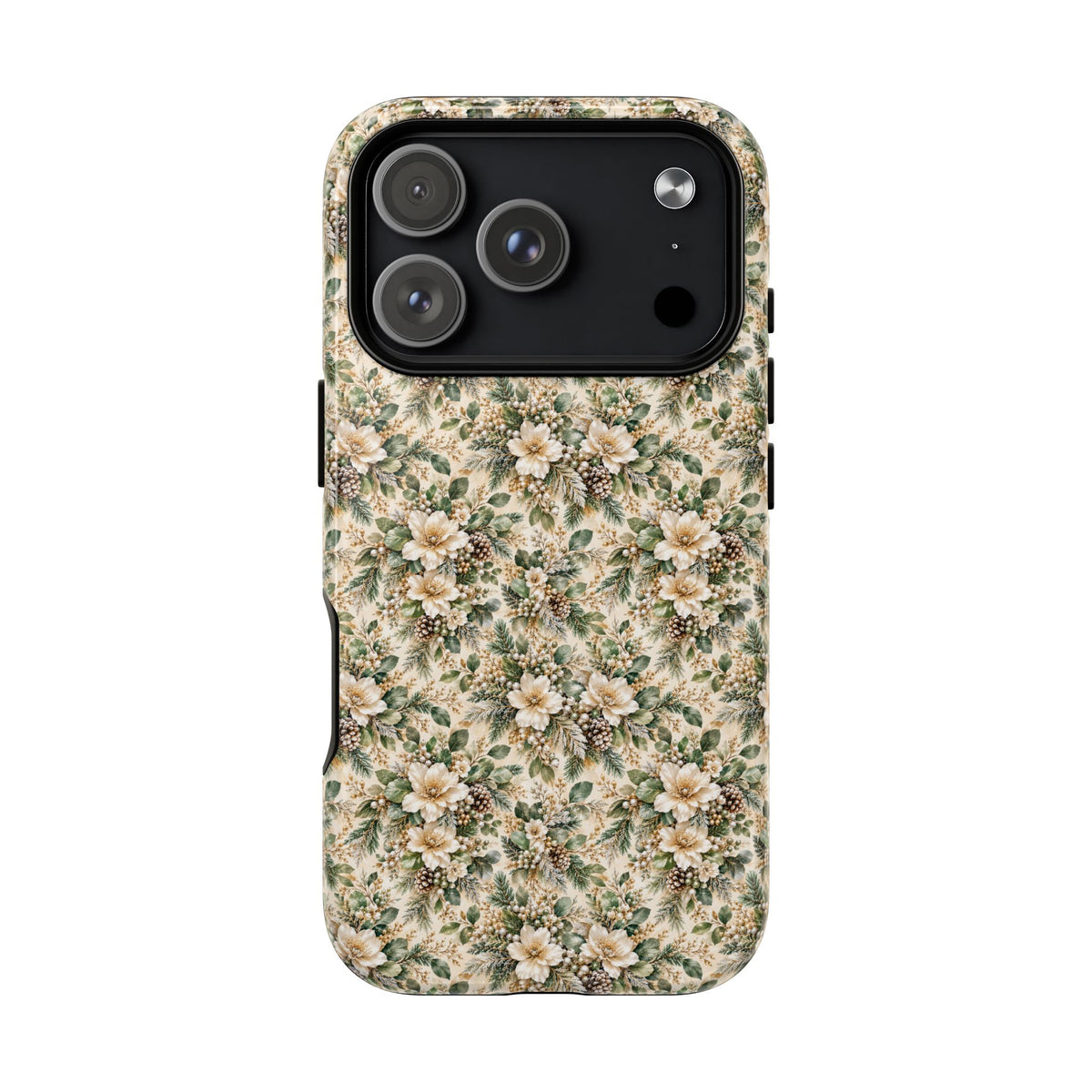 Sage Green & Champagne Floral MagSafe Tough Phone Case
