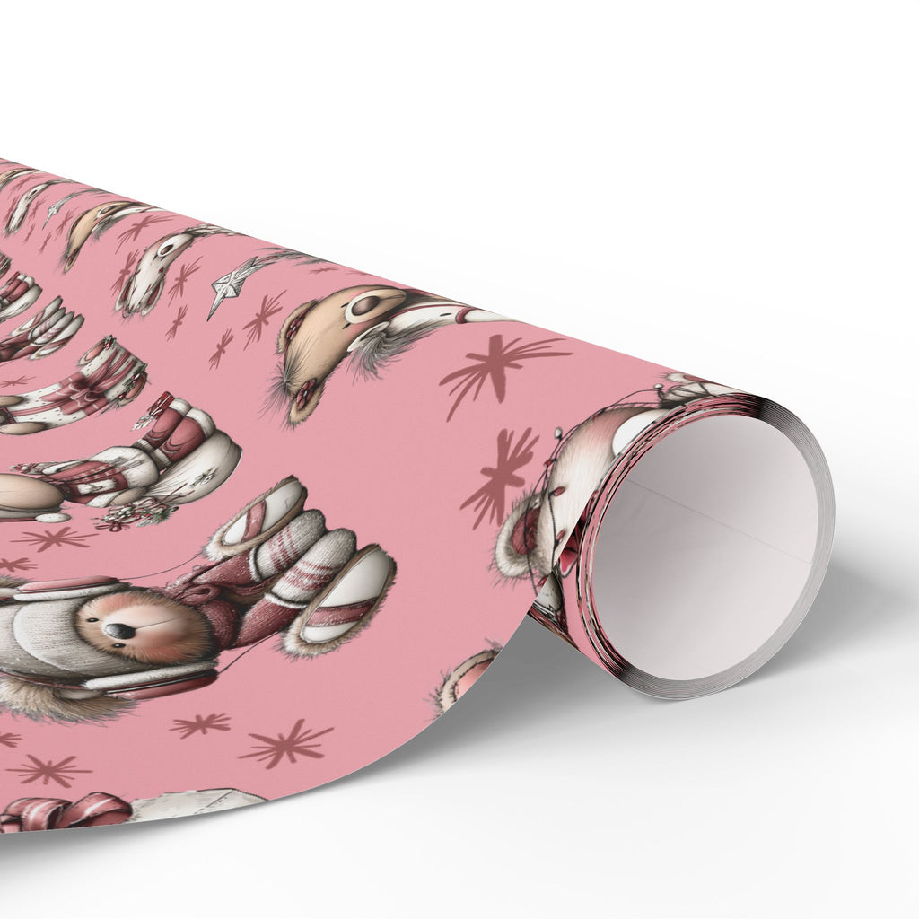 Whimsical Pink Teddy Bear Wrapping Paper Cute Holiday Gift Wrap for Sweet  Cozy Presents
