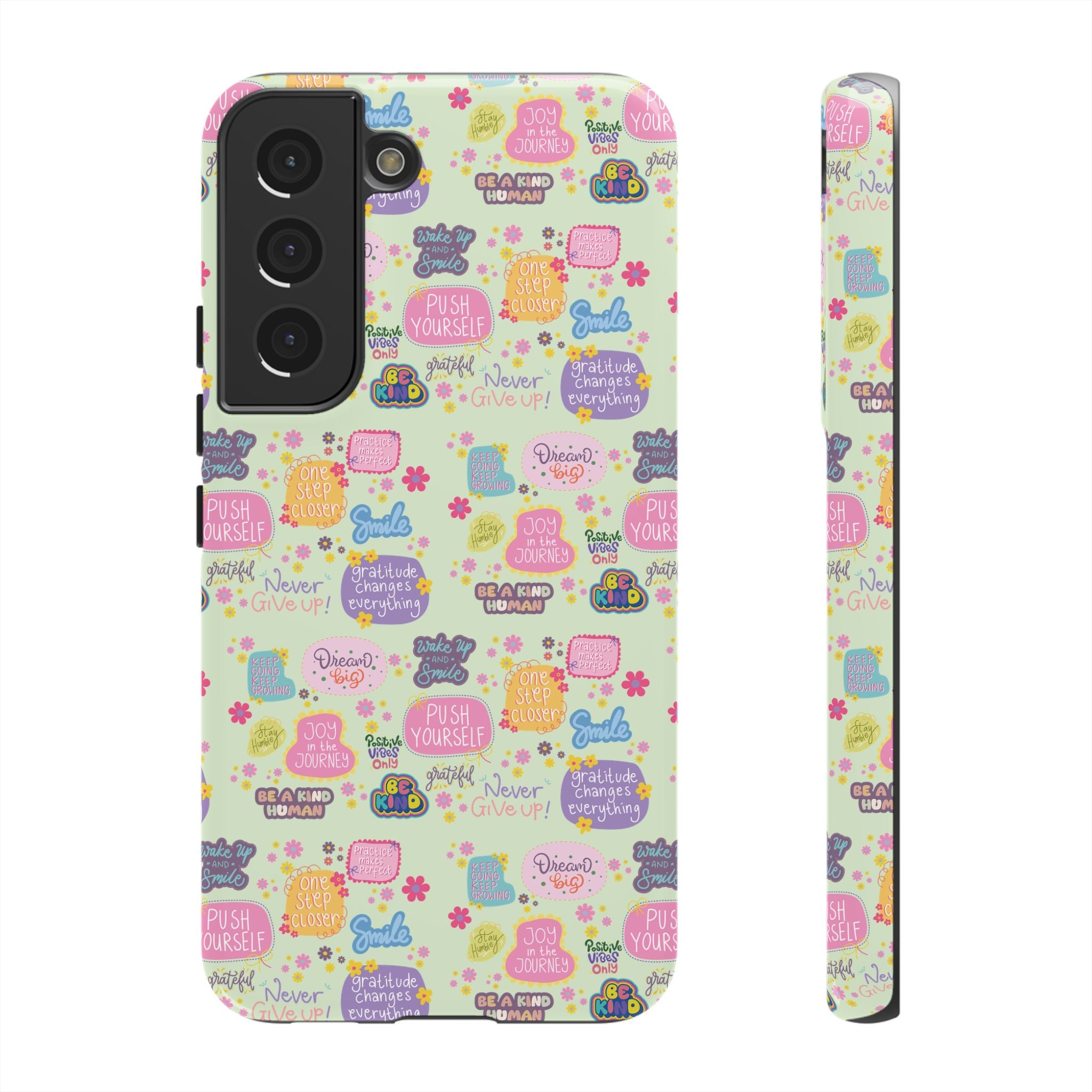 Good Vibes Only Protective Phone Case  Shockproof Slim Aesthetic Motivational Quote Cover, Positive Affirmation Gift for Mom, Teens & Besties | iPhone & Galaxy