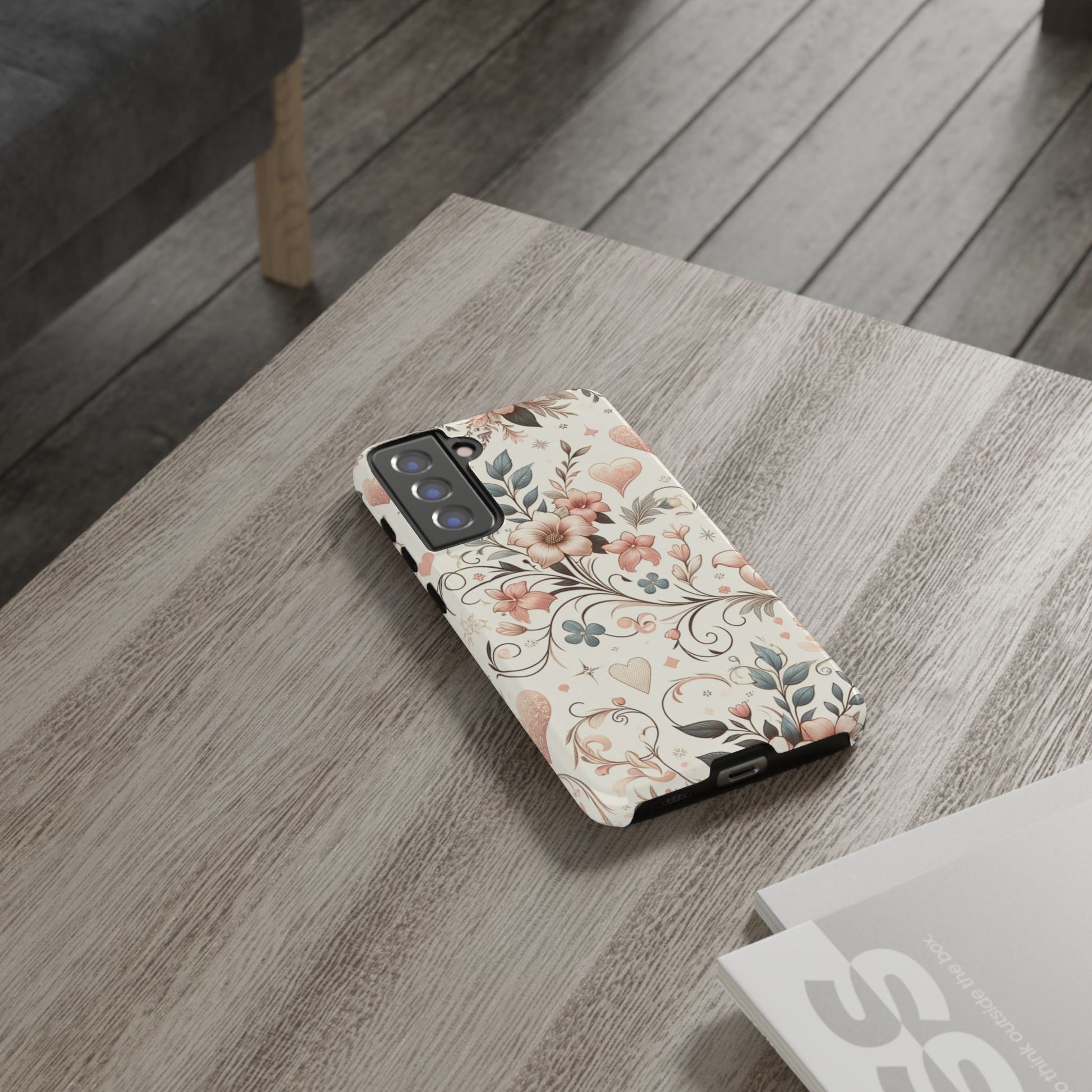 Floral Design Luxury Phone Tough Case Floral Elegant Durable Stylish for Modern Devices iPhone 17, 16 15, Samsung iPhone Samsung Accessory Gift for Her
