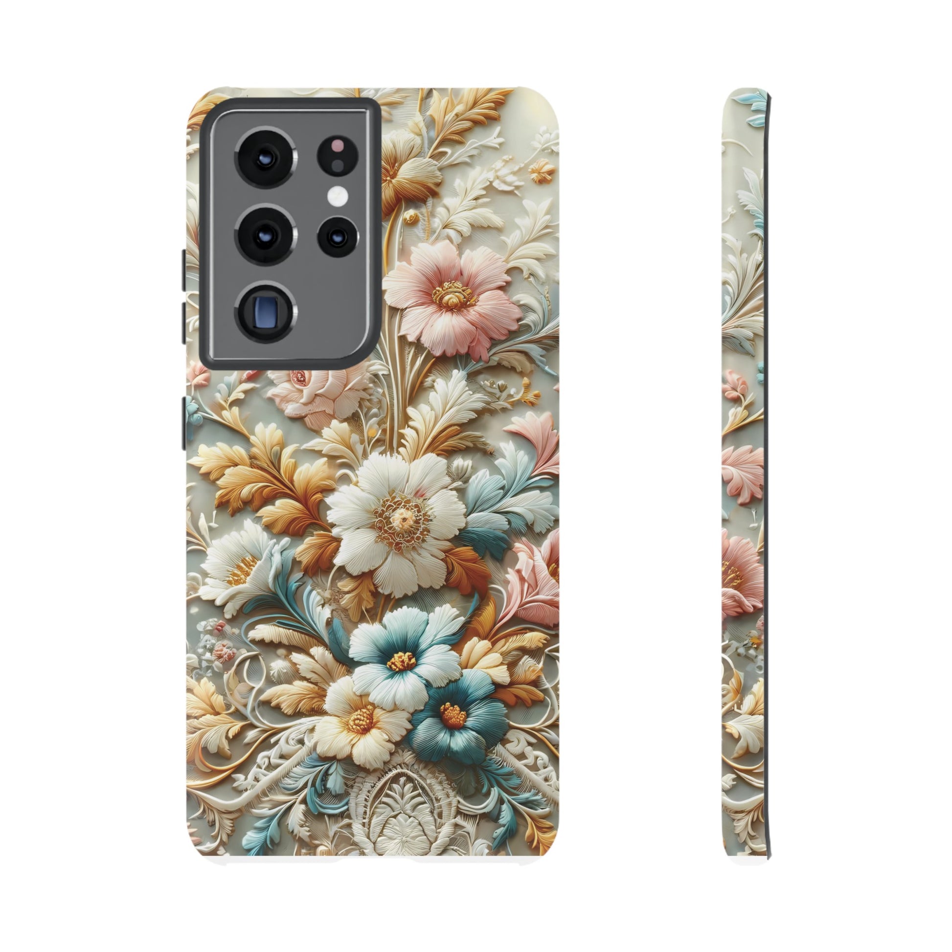 3D Elegant Faux Flowers Phone Case Stylish & Durable for iPhone Samsung Gift iPhone 15, 14, 13 Samsung Pixel Gift for Mom Accessory Gift for Her