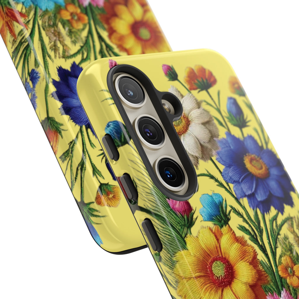 Phone Case Yellow Bright Floral Protective Phone Case Gift for Her Phone 15, Samsung iPhone Samsung  iPhone 15, Samsung iPhone Samsung Accessory Gift for Her