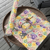 Pastel Floral Wrapping Paper | Vibrant Seasonal Blooms | Perfect for Birthdays, Special Occasions | Premium Quality Gifts Moms Weddings