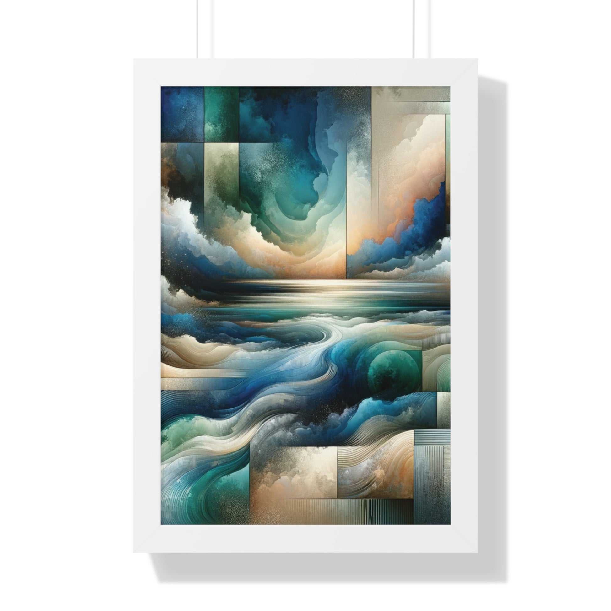 Contemporary Elegance Abstract Modern Art Framed Canvas Print Wall Classic Encased in Black, White, or Walnut Frames with Durable Acrylic Protection Ready to Hang Timelessly Crafted..