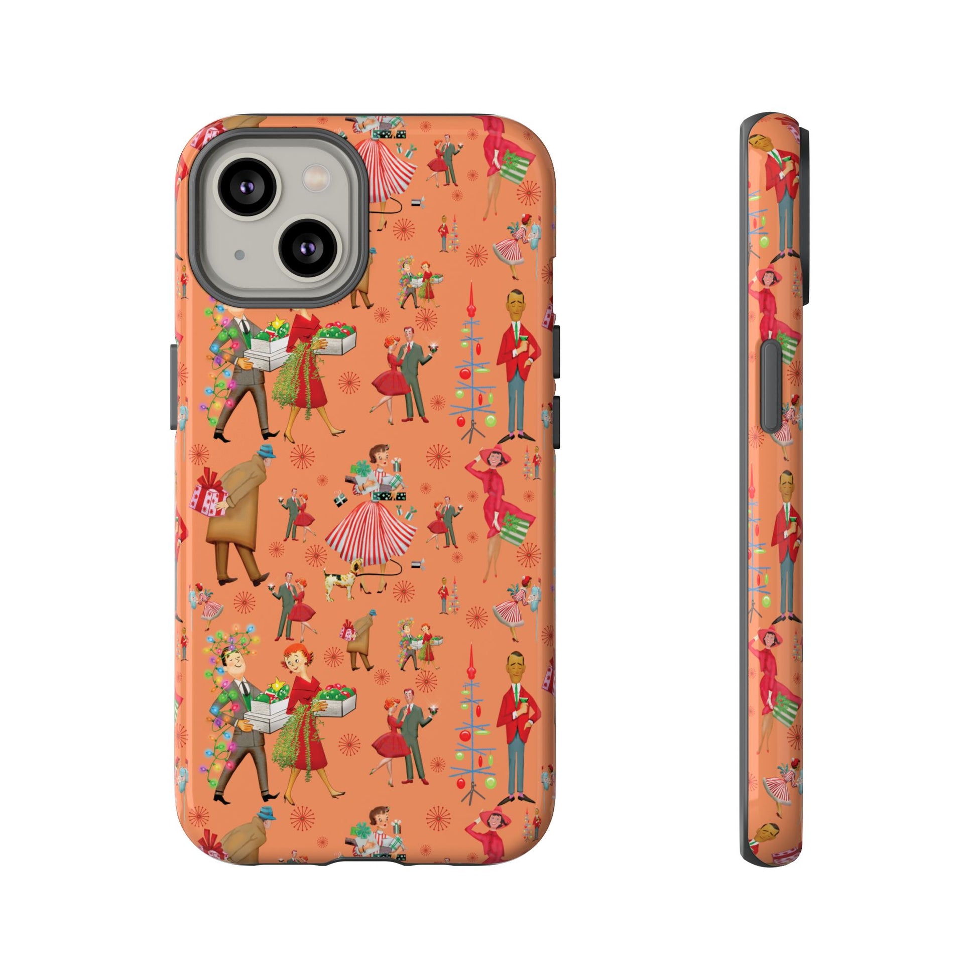 Retro Christmas 50s Phone Case Unique Holiday Protection for Your Device | Stylish & Durable Cover Gift for Her Phone 17, 16, 15, Samsung iPhone Accessory Gift for Her