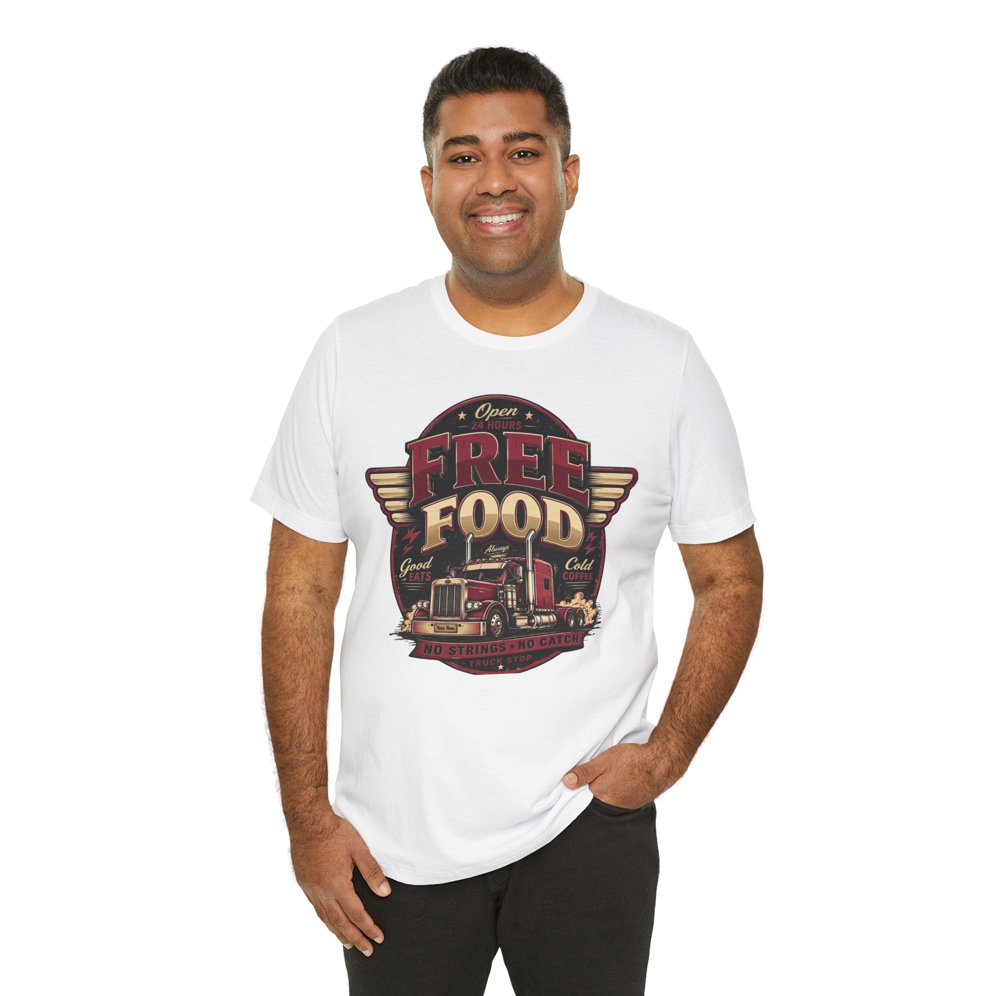 Funny "Free Food" Food Truck T-Shirt Perfect for Dad or Husband