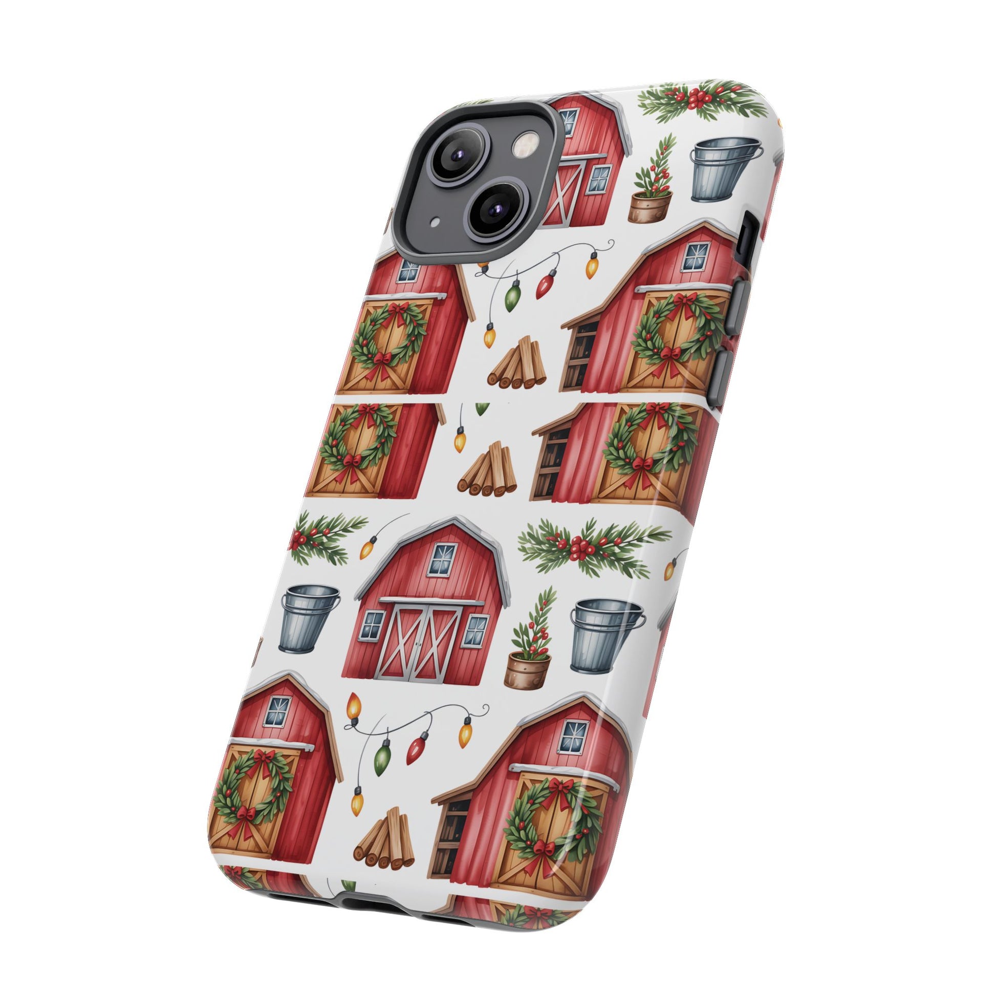 Farmhouse Christmas Design Phone Case - Stylish, Protective Cover for All Models Gift for Mom Accessory Gift for Her