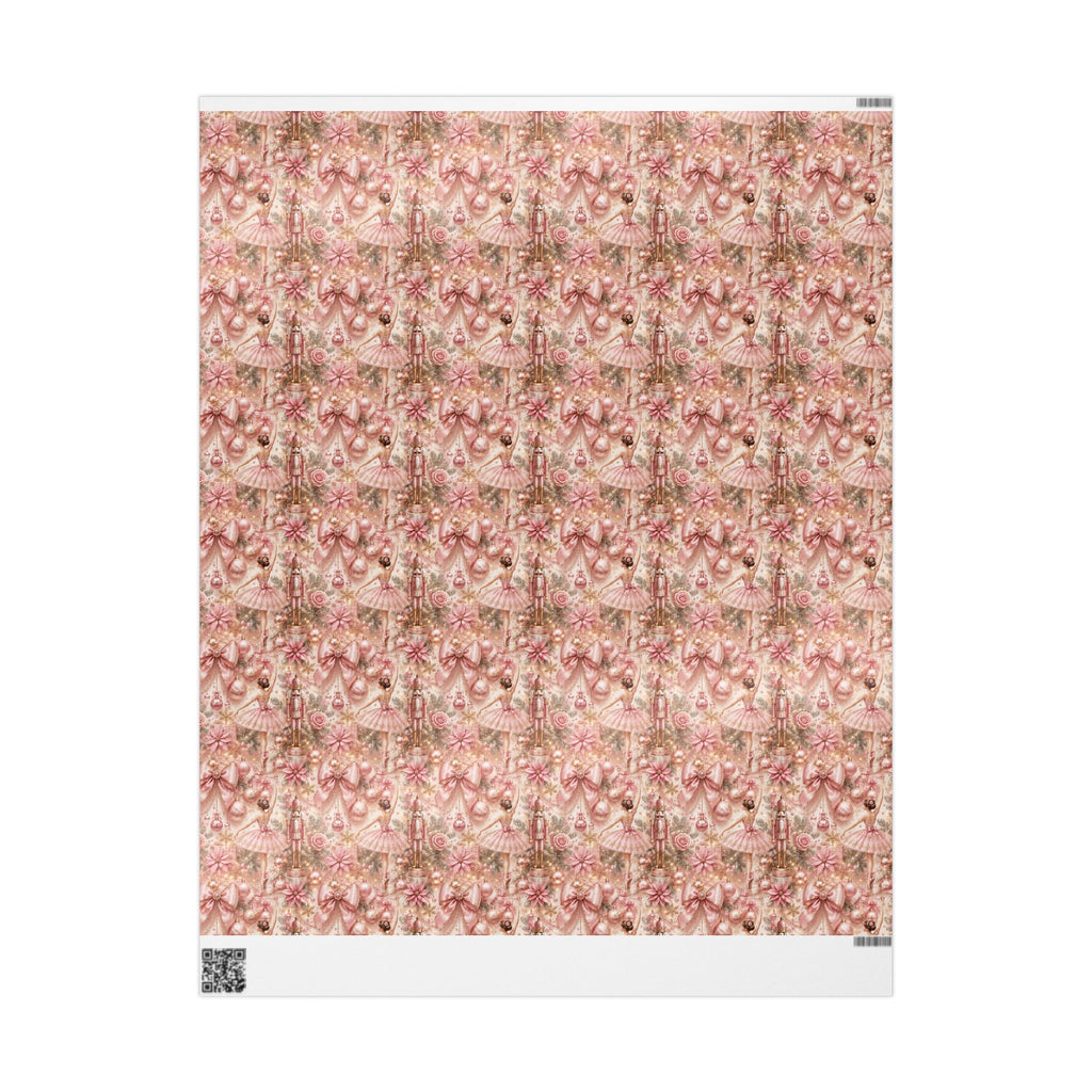 Pink Nutcracker Ballet Christmas Wrapping Paper Seamless Vintage Ballerina Holiday Gift Wrap Luxury Pink Christmas