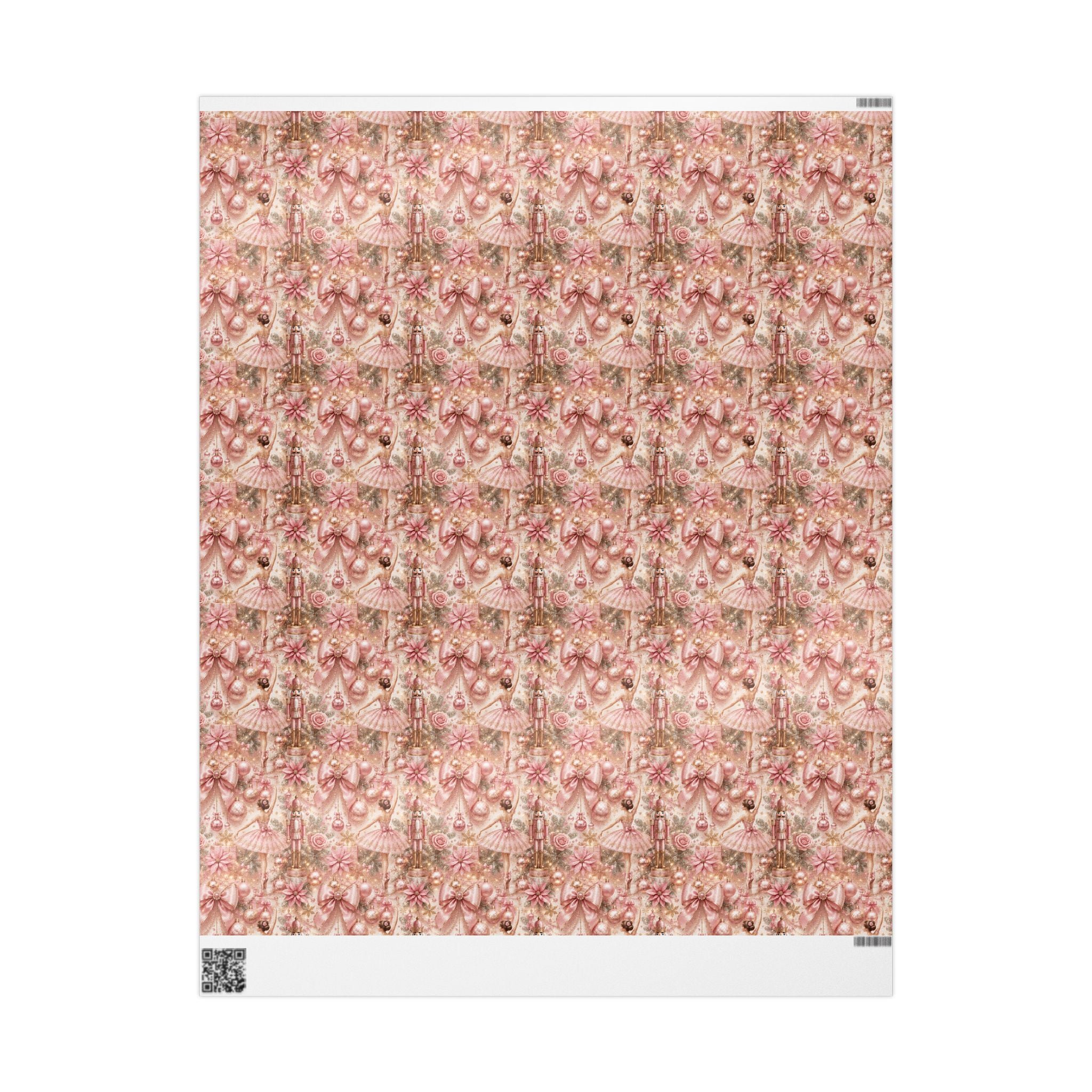 Pink Nutcracker Ballet Christmas Wrapping Paper Seamless Vintage Ballerina Holiday Gift Wrap Luxury Pink Christmas