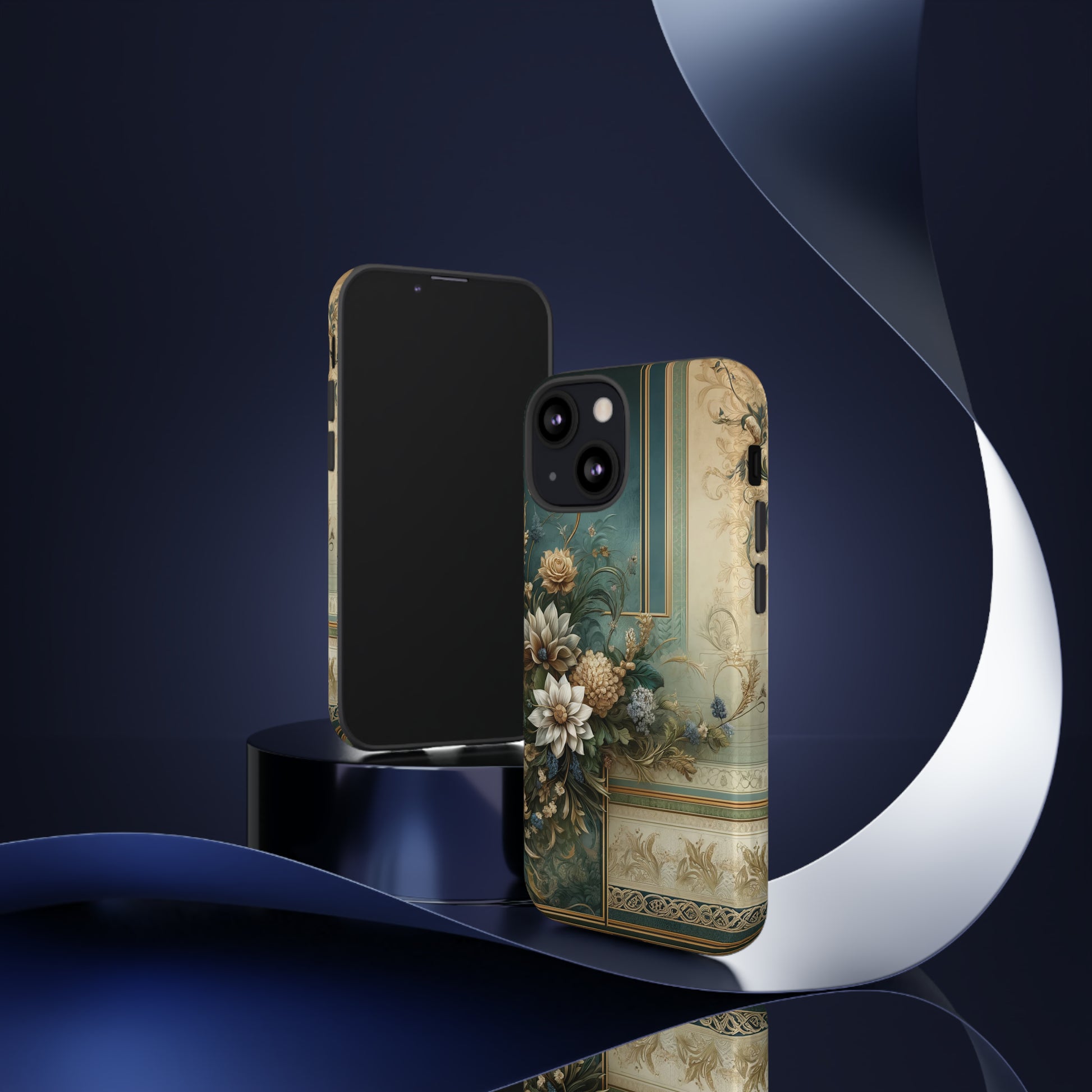 Victorian Floral Boho Luxury Phone Tough Case Floral Elegant Durable Stylish for Modern Devices iPhone 15, Samsung iPhone Samsung Accessory Gift for Her.