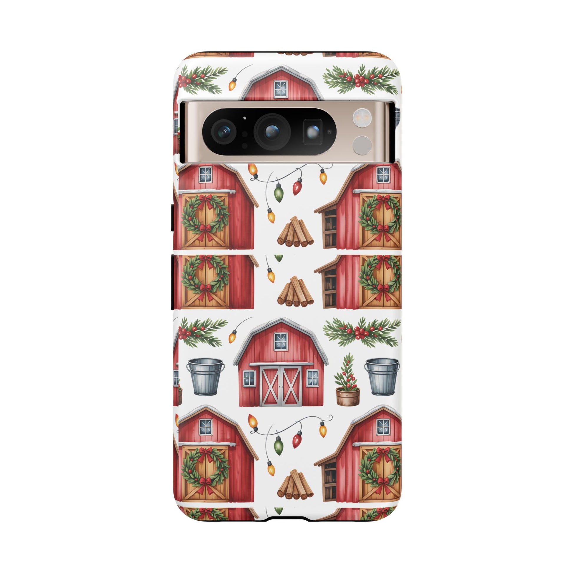 Farmhouse Christmas Design Phone Case - Stylish, Protective Cover for All Models Gift for Mom Accessory Gift for Her