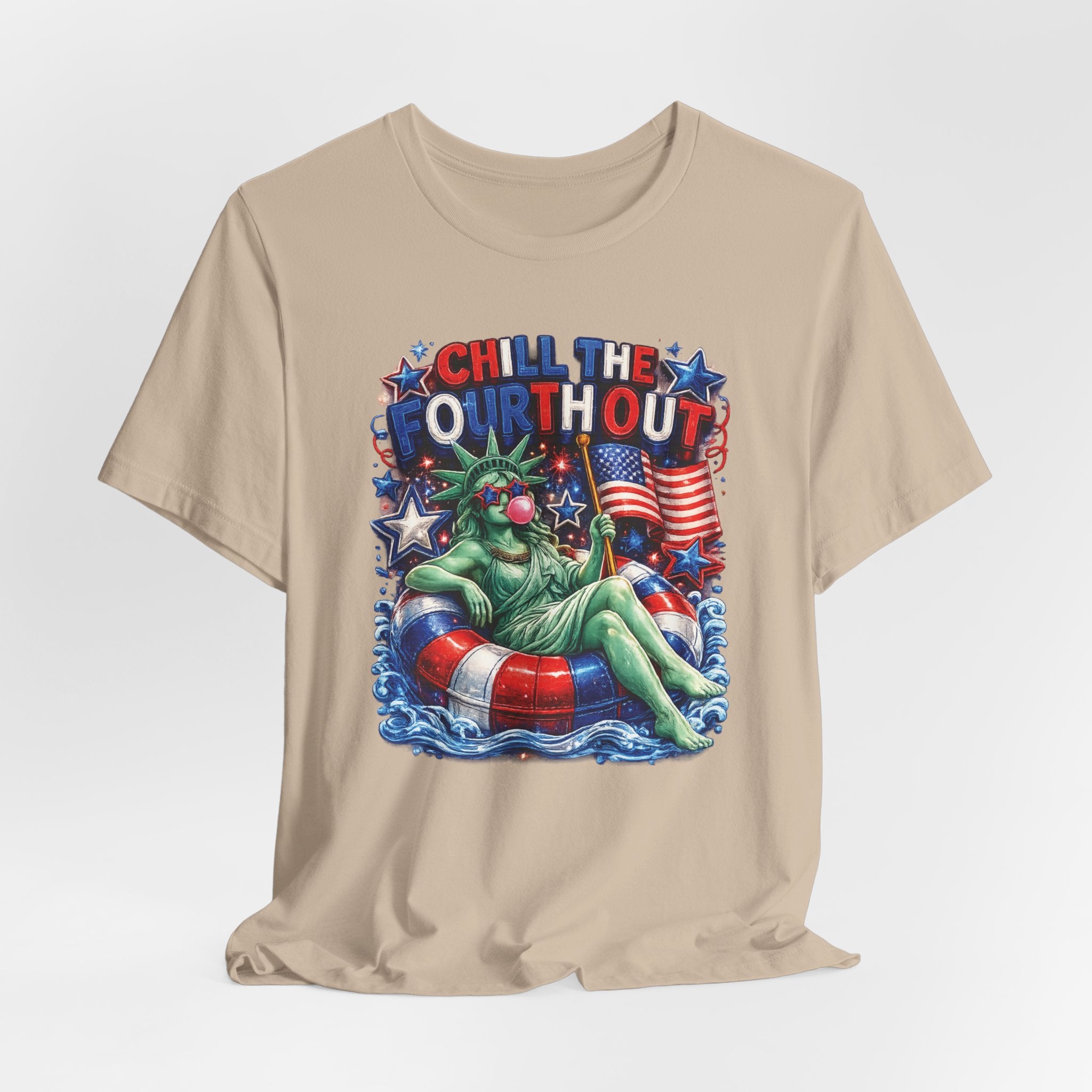 CHILL the Fourth UP Funny America T-Shirt — Patriotic 4th of July Tee