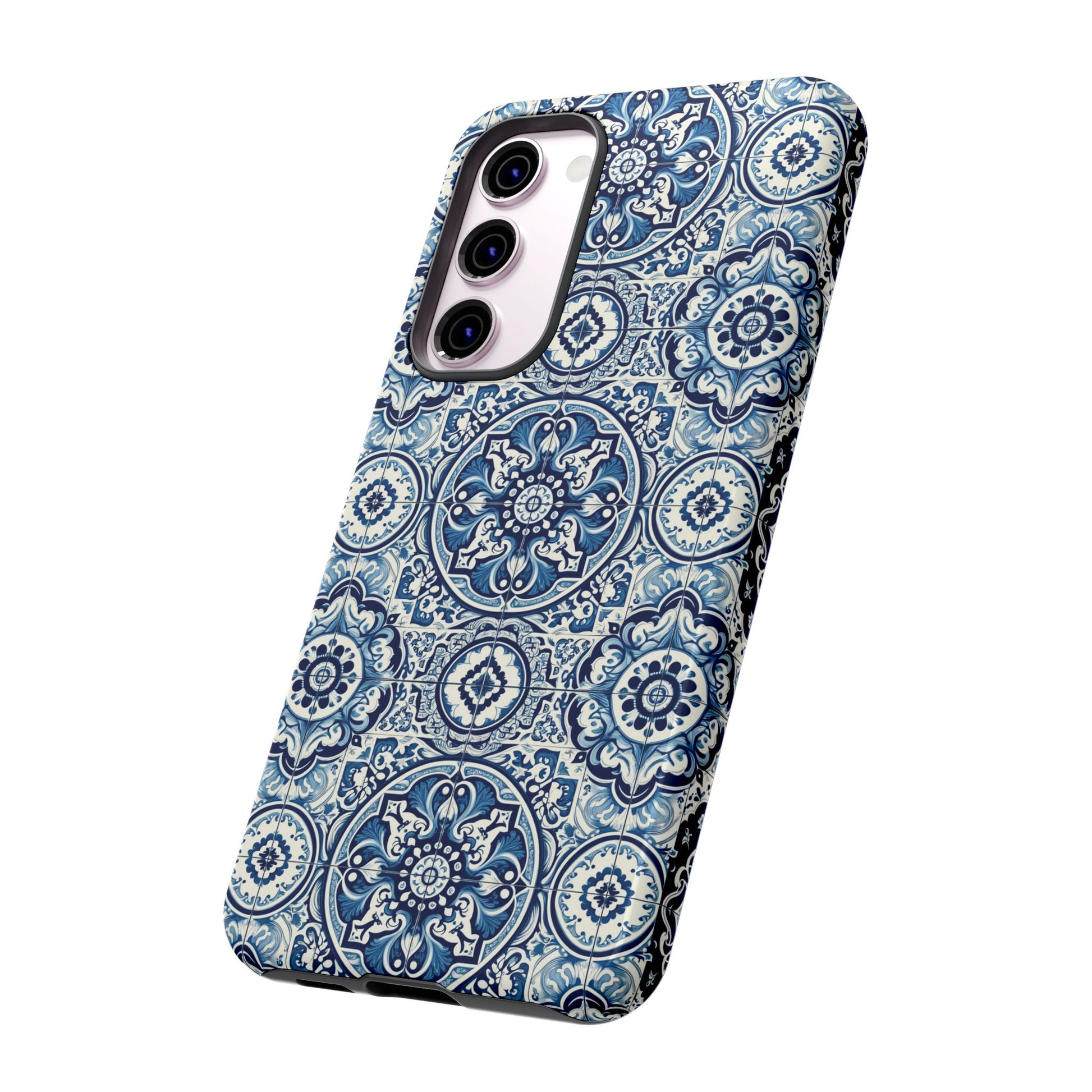 Azulejo Tile Phone Case Elegant Mediterranean Blue Porcelain Design iPhone 17, 16, 15, Samsung iPhone Samsung Accessory Gift for Her