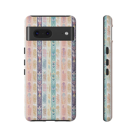 Boho Pastel Feathers Modern Watercolor Abstract Phone Case Compatible with iPhone, Samsung & More - Stylish, Durable Protection with Vibrant Artistic Design Perfect Gift for Her