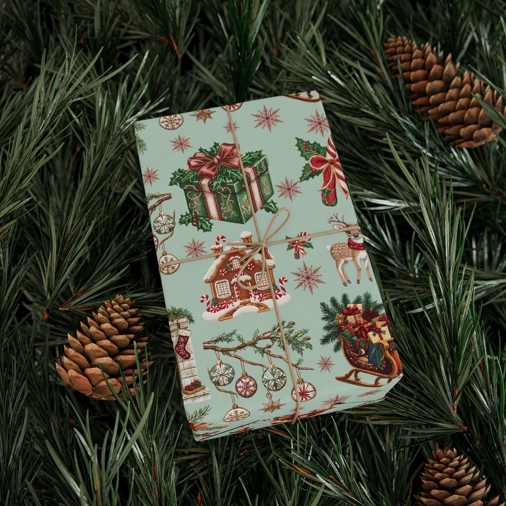 Vintage Christmas Wrapping Paper Festive Holiday Gift Wrap with Retro-Inspired Designs, Perfect for Christmas Presents, Crafting, & Holiday Decor – Premium Quality