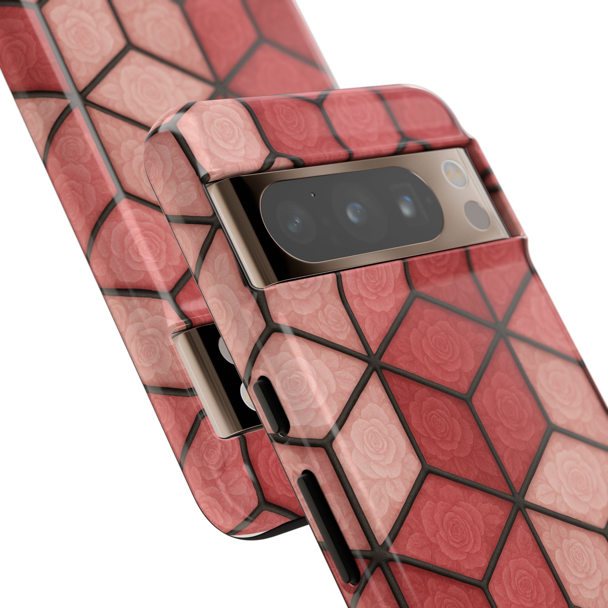 Geometric Stained Glass Illusion Phone Case Colorful Abstract Art, Aesthetic Protective Cover for iPhone, Samsung & Google, Unique Gift Idea Mom