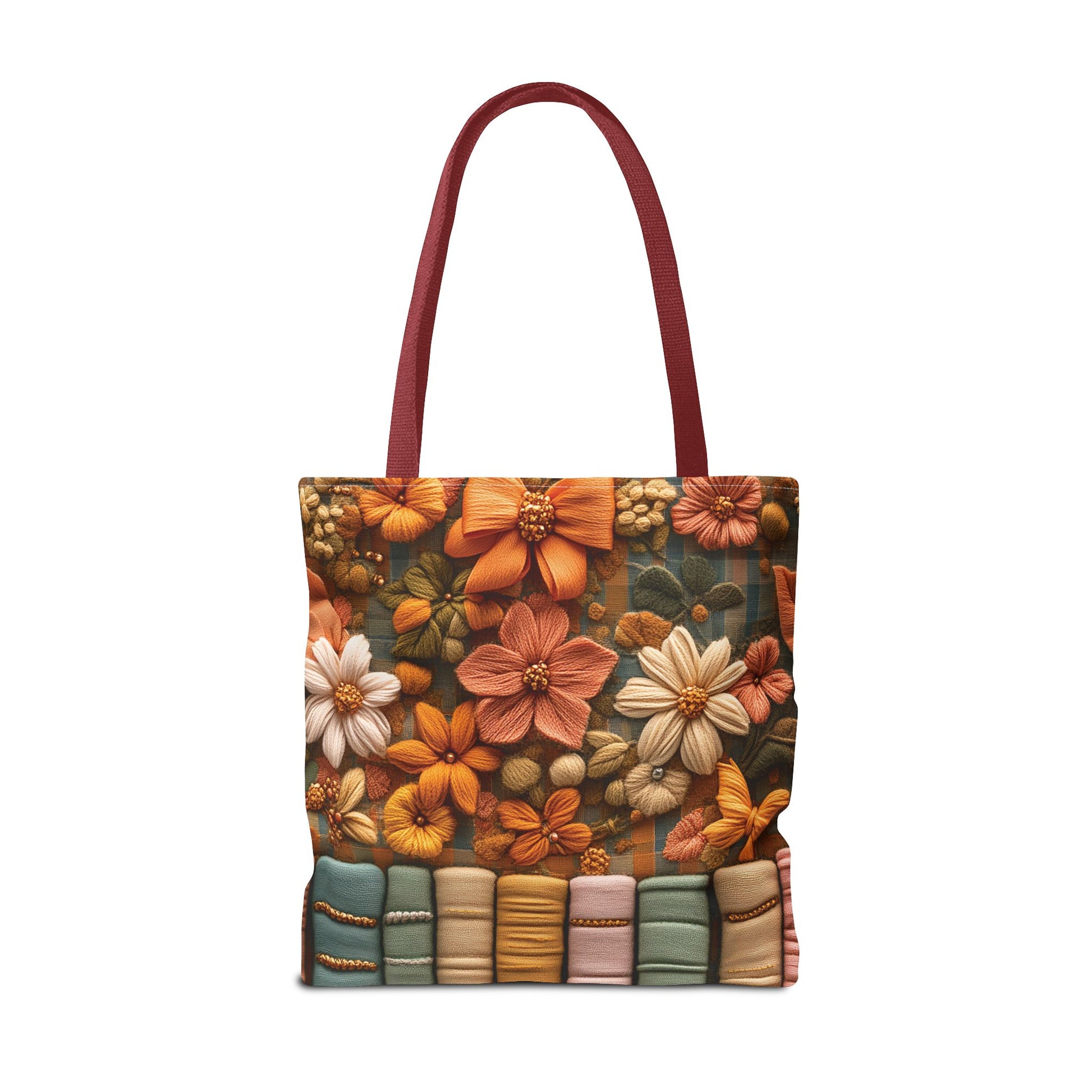 Boho Floral 3D Illusion Tote with Books Design Stylish and Functional Bag for Everyday Use Durable, Reusable, and Perfect for Book Lovers and Boho Enthusiasts Season - MRSBYVALLE