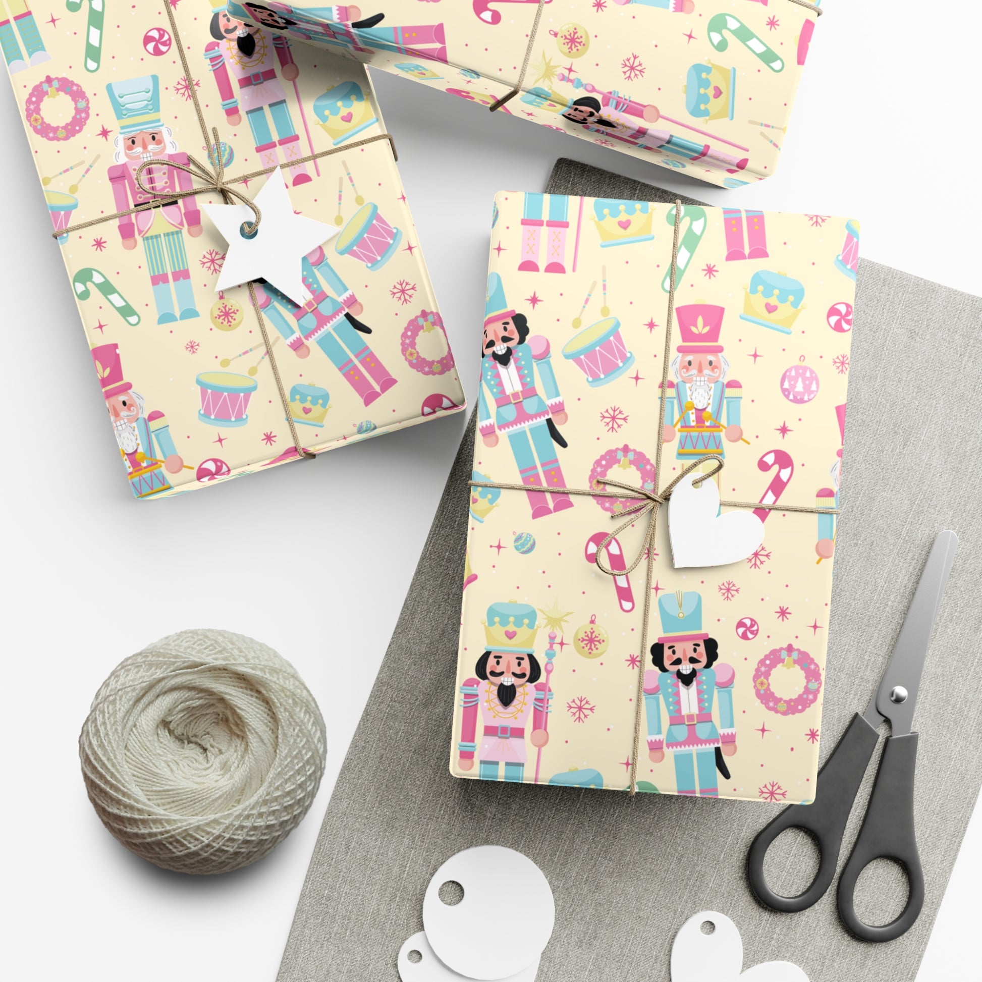 Yellow Festive Nutcracker Wrapping Paper | Vibrant Holiday Gift Wrap with Classic Nutcracker Design | Perfect for Christmas Presents Gifts Moms - MRSBYVALLE