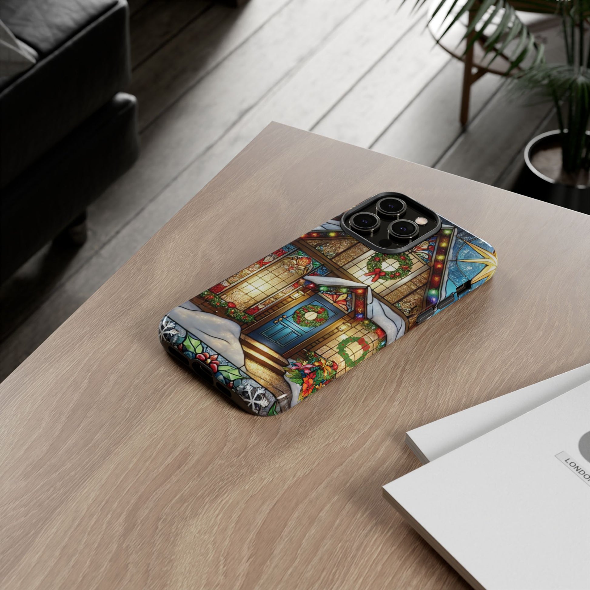 Stain Glass Christmas Phone Case Unique Holiday Protection for Your Device | Stylish & Durable Cover Gift for Her Phone 15, Samsung iPhone Samsung Accessory Gift for Her - MRSBYVALLE